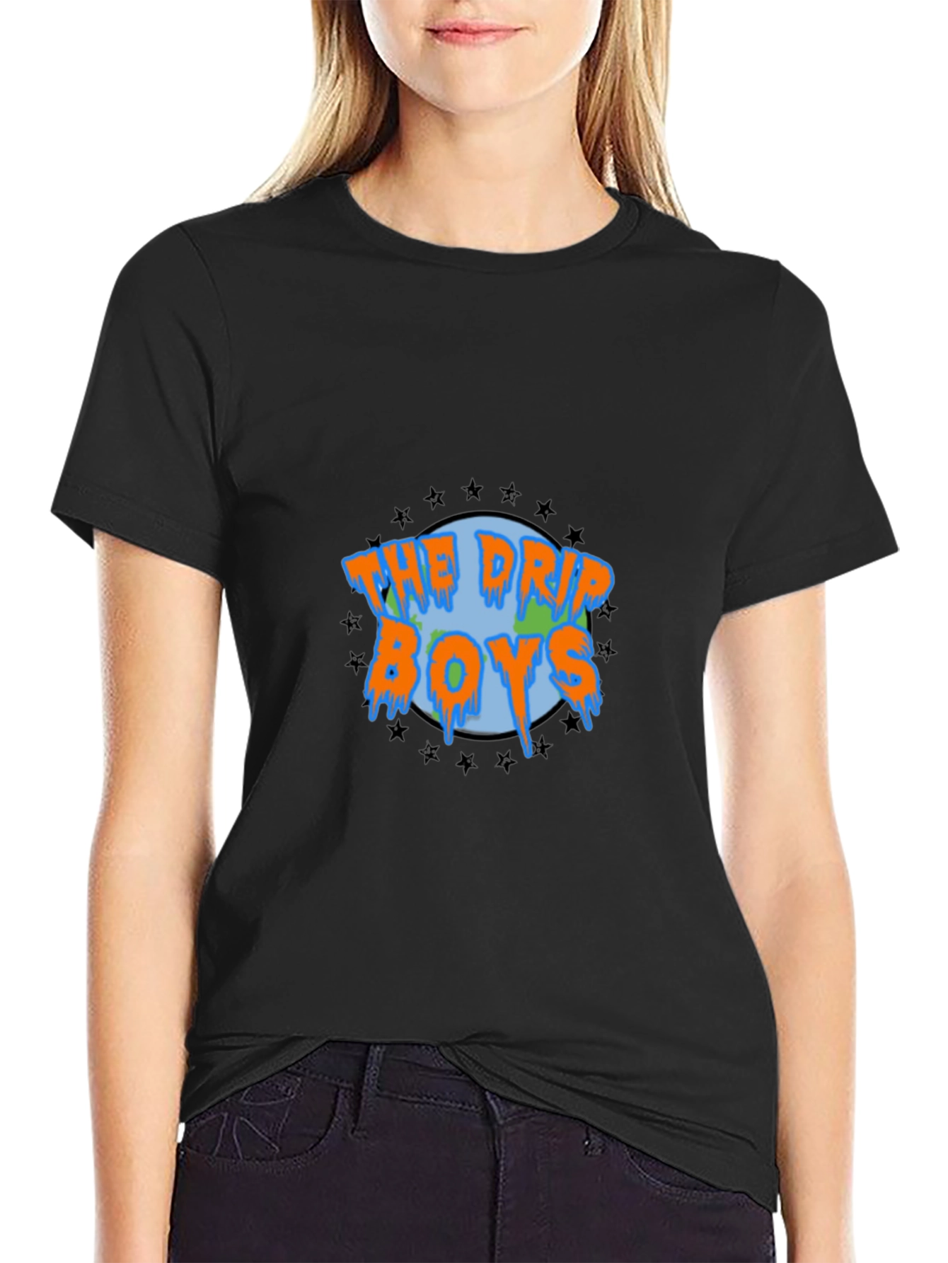 The Drip Boys Graphic Tee - Black Cotton T-Shirt