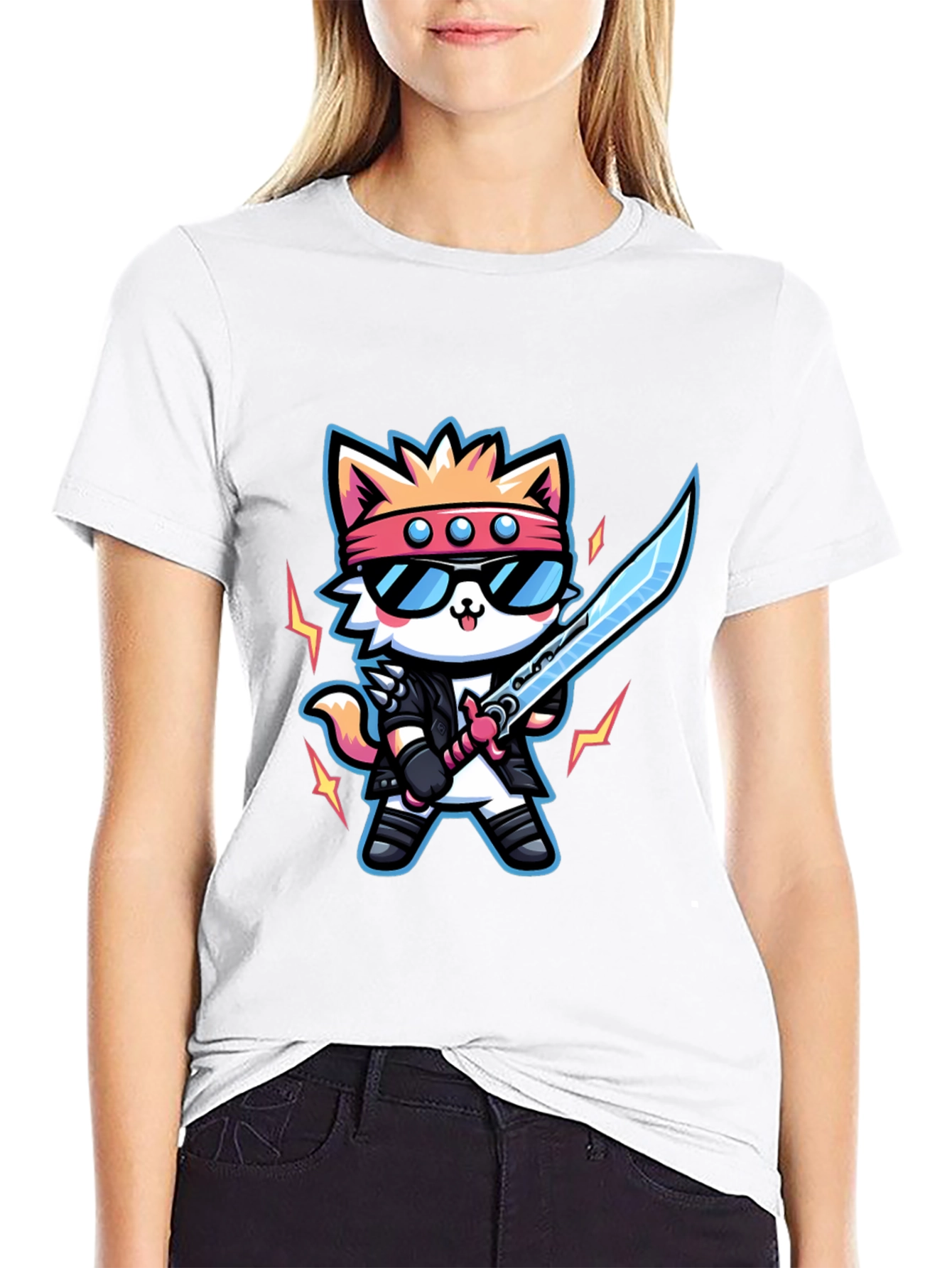 Cool Cat Samurai Graphic Tee