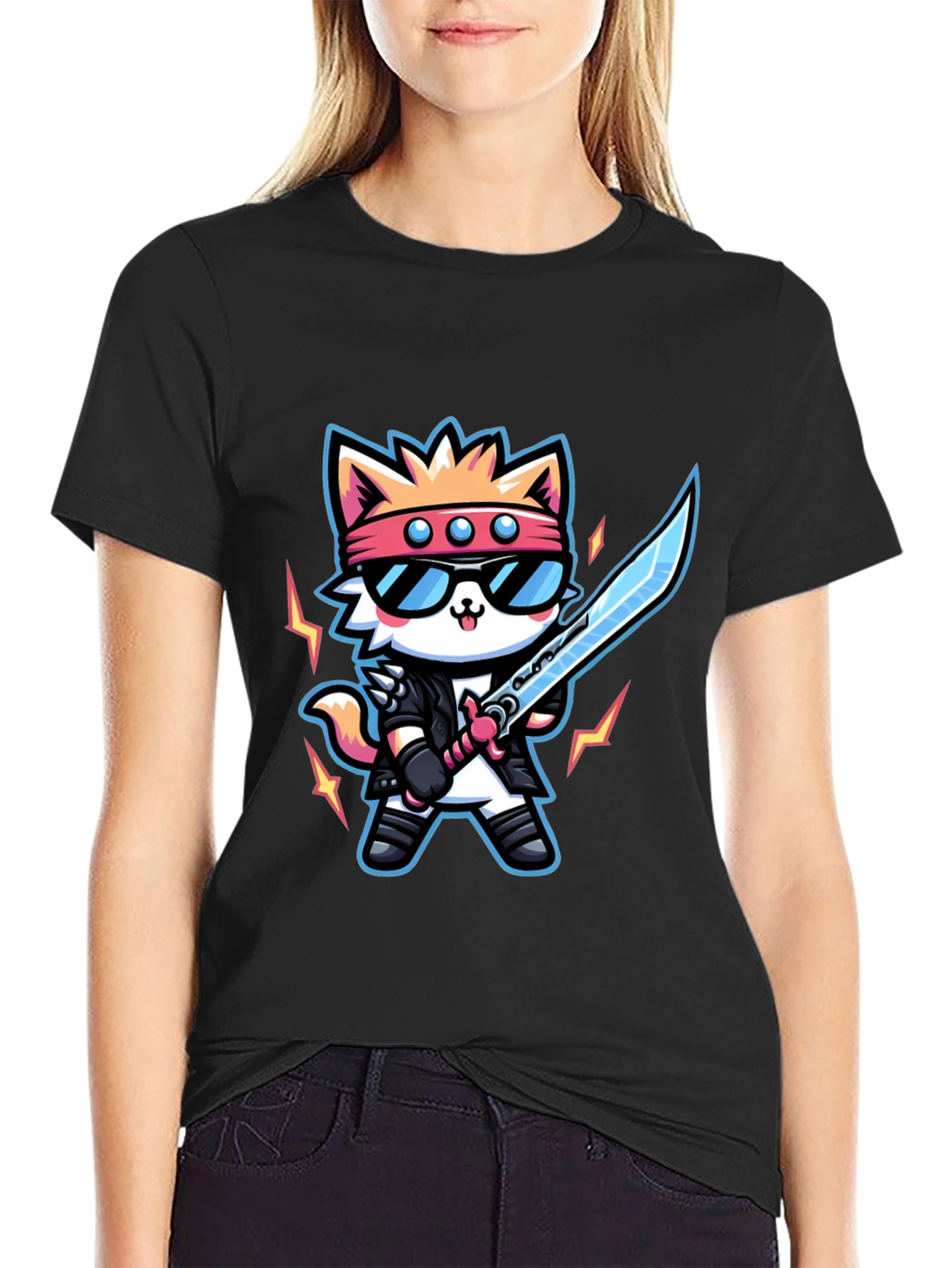 Cool Cat Samurai Graphic Tee