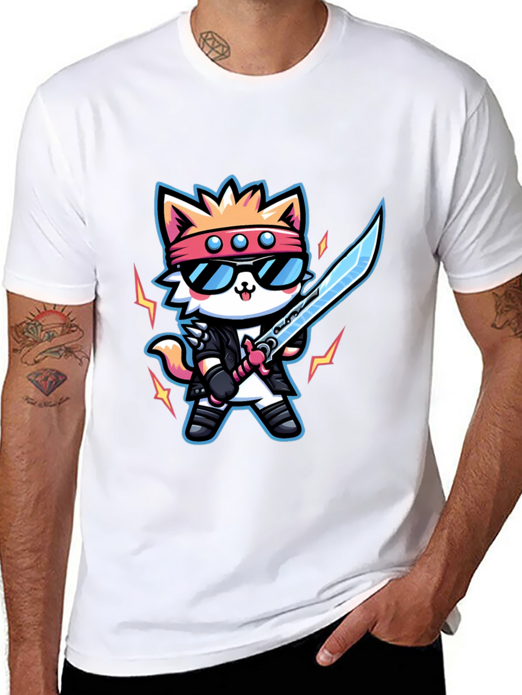 Cool Cat Samurai Graphic Tee