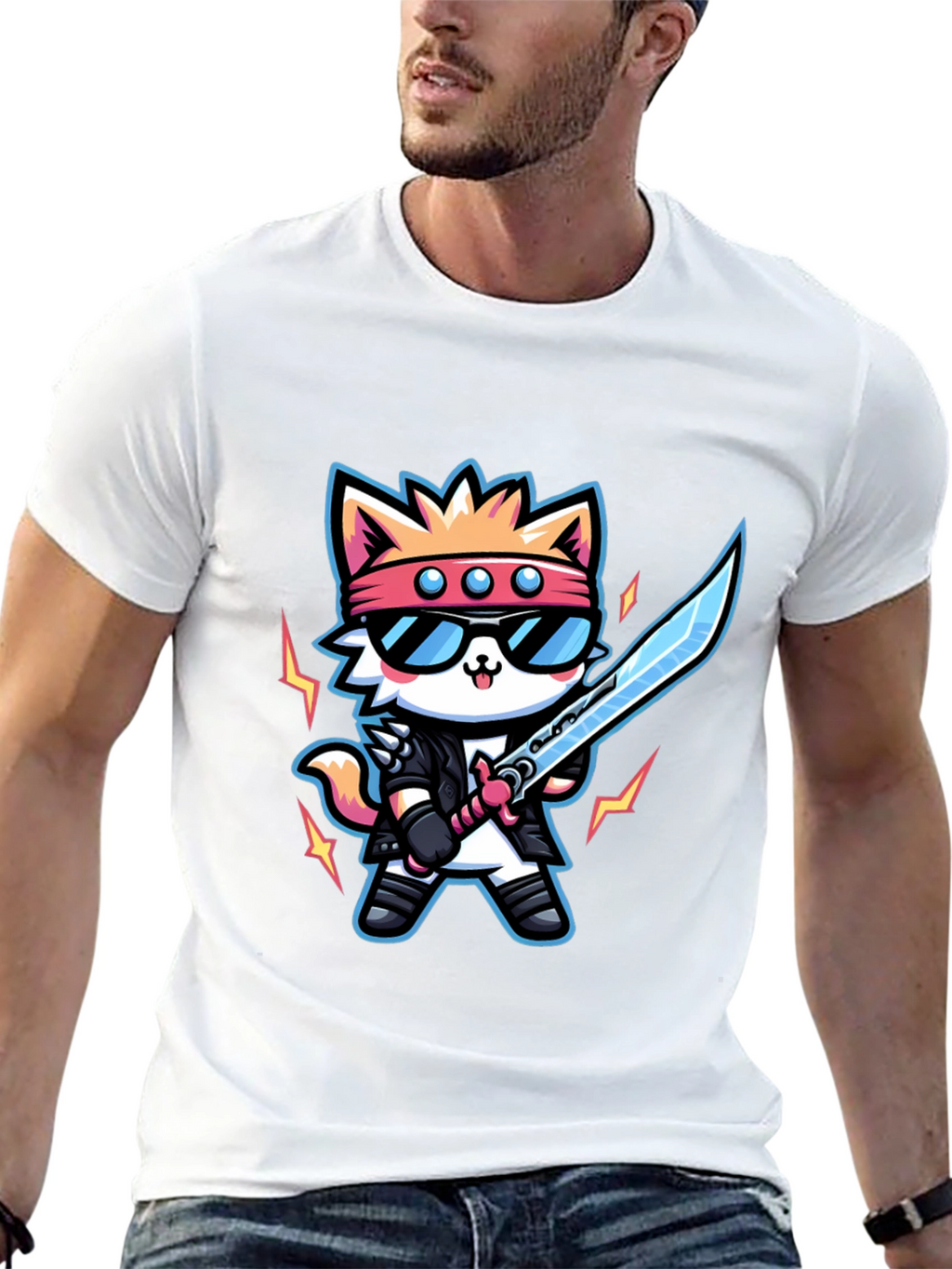 Cool Cat Samurai Graphic Tee