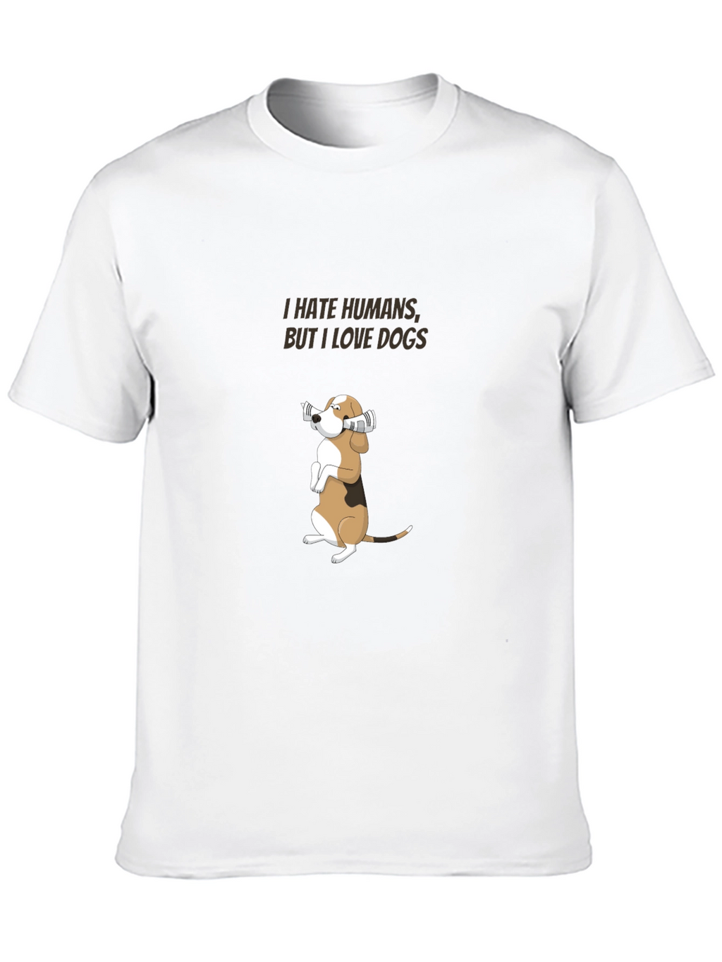 I Hate Humans But I Love Dogs Black T-Shirt