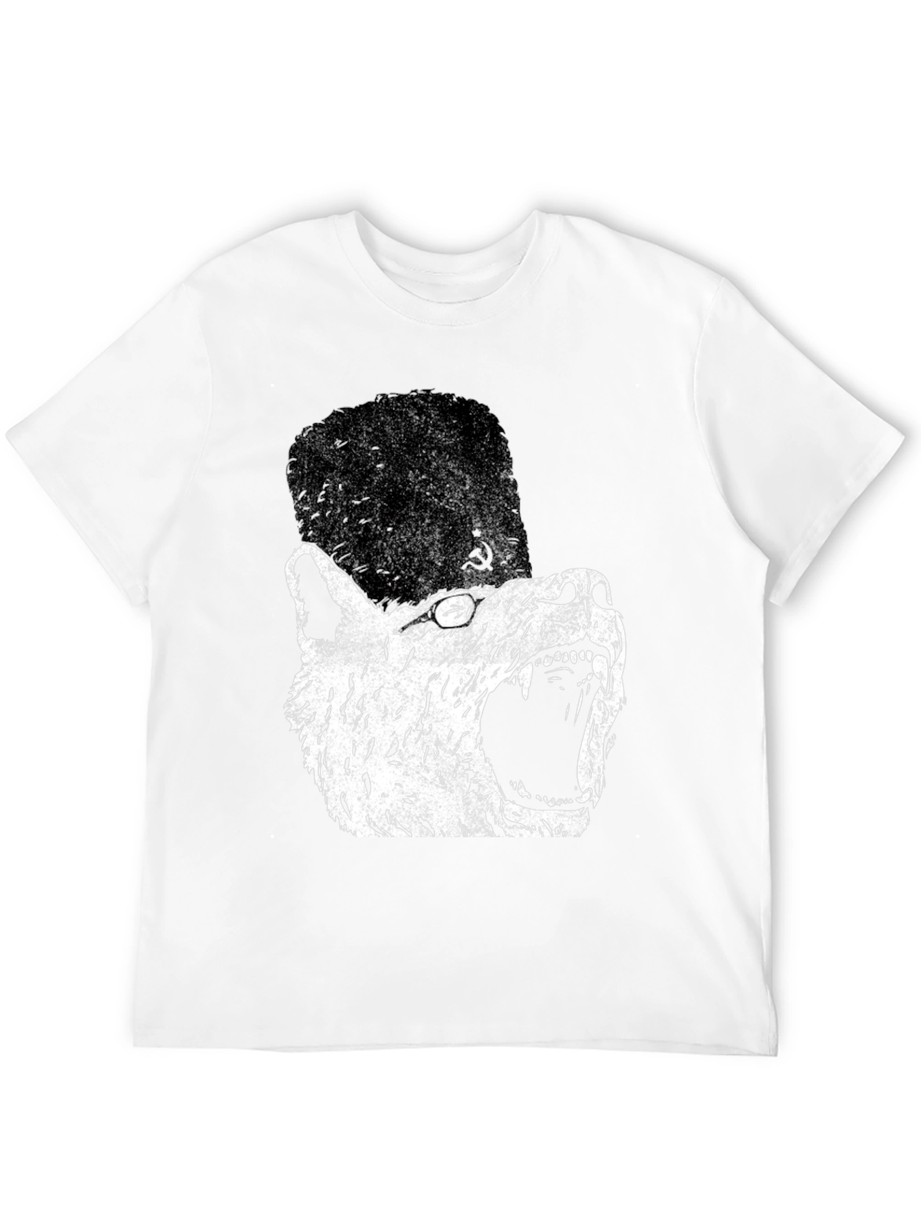 Soviet Wolf T-Shirt - Distressed Graphic Print