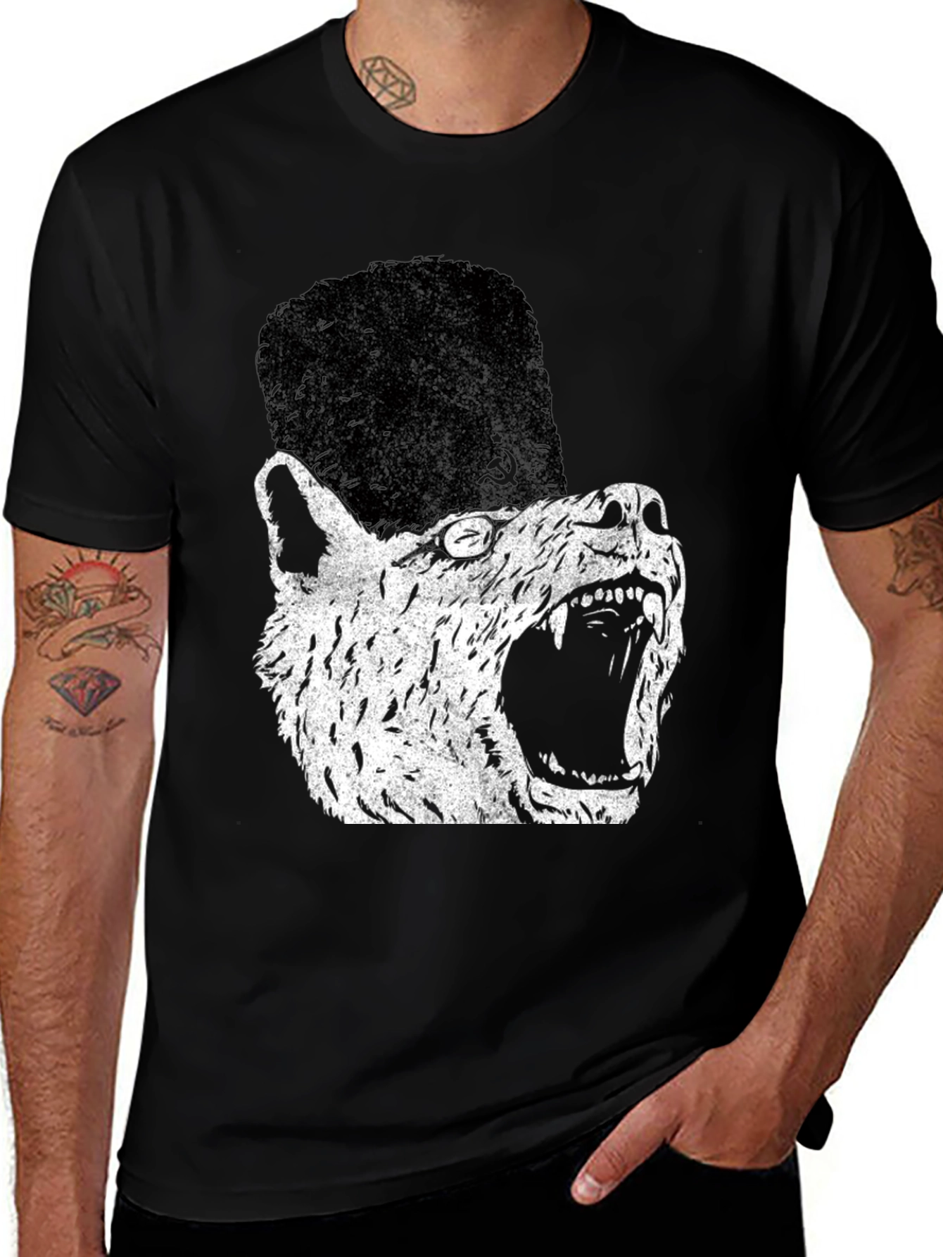 Soviet Wolf T-Shirt - Distressed Graphic Print