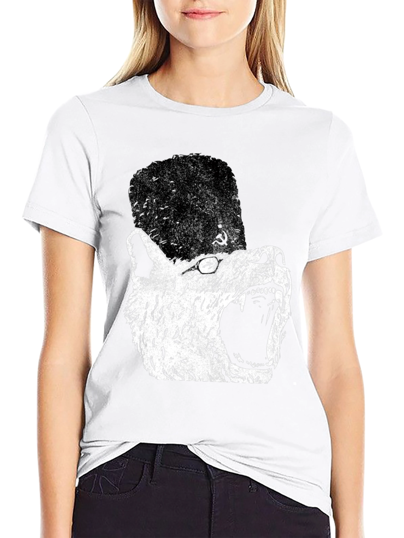 Soviet Wolf T-Shirt - Distressed Graphic Print