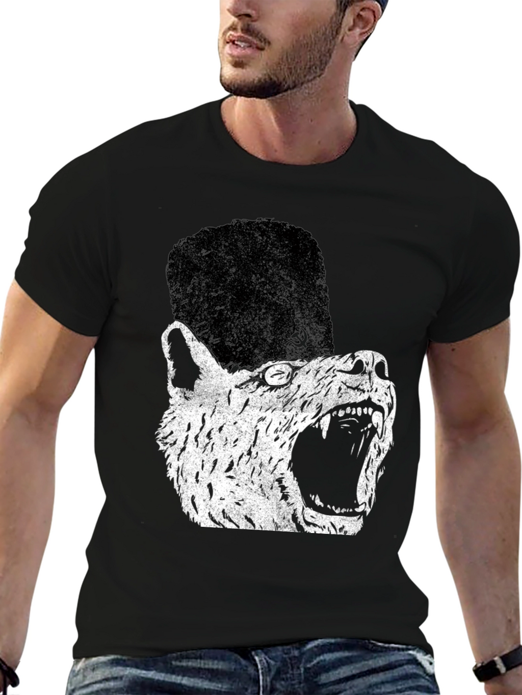 Soviet Wolf T-Shirt - Distressed Graphic Print