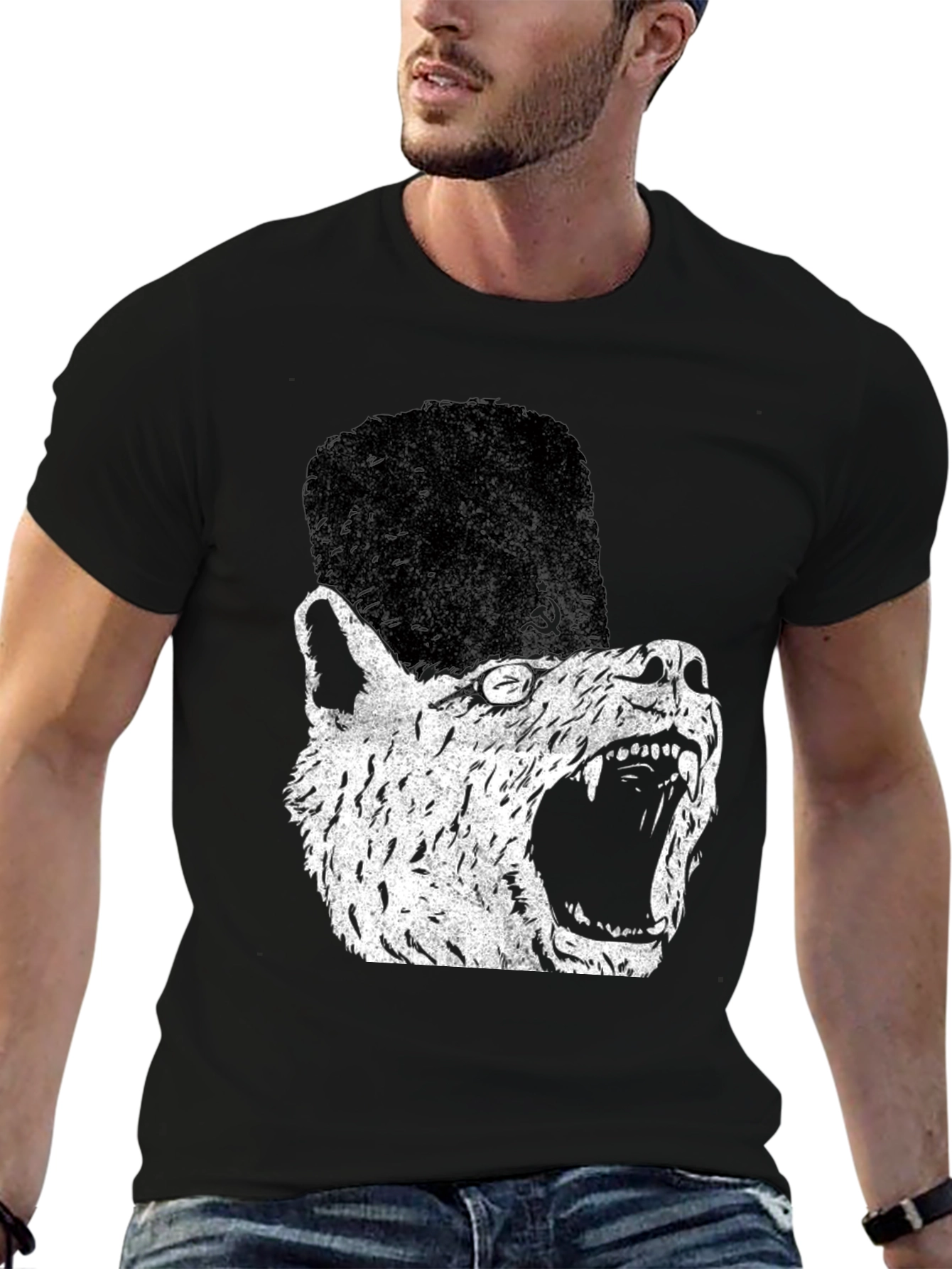 Soviet Wolf T-Shirt - Distressed Graphic Print