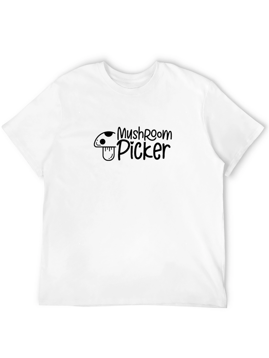 Mushroom Picker Graphic Tee - Black Cotton T-Shirt