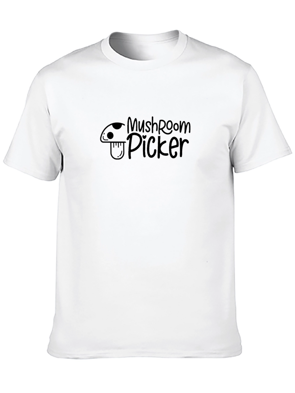 Mushroom Picker Graphic Tee - Black Cotton T-Shirt