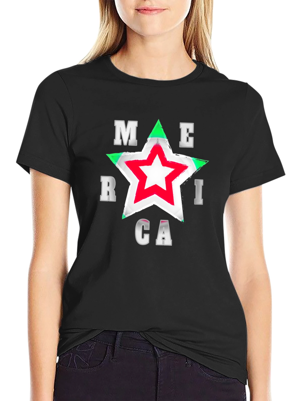 America Star Graphic T-Shirt - Patriotic Style