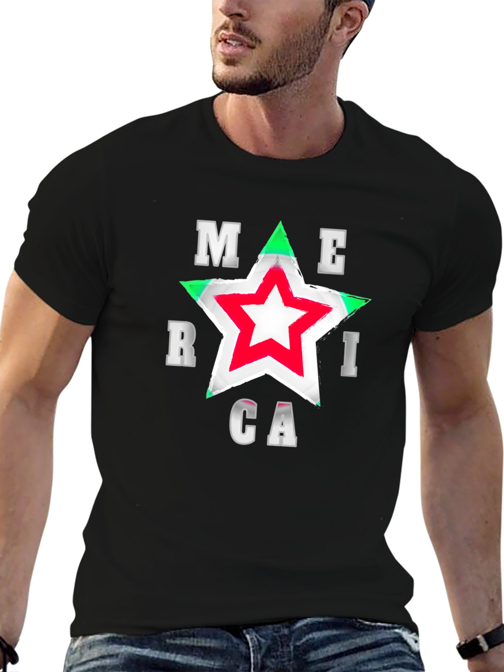 America Star Graphic T-Shirt - Patriotic Style