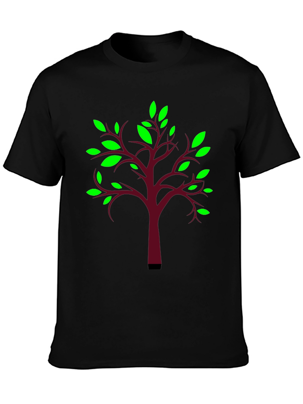 Nature Inspired Black T-Shirt with Tree Design