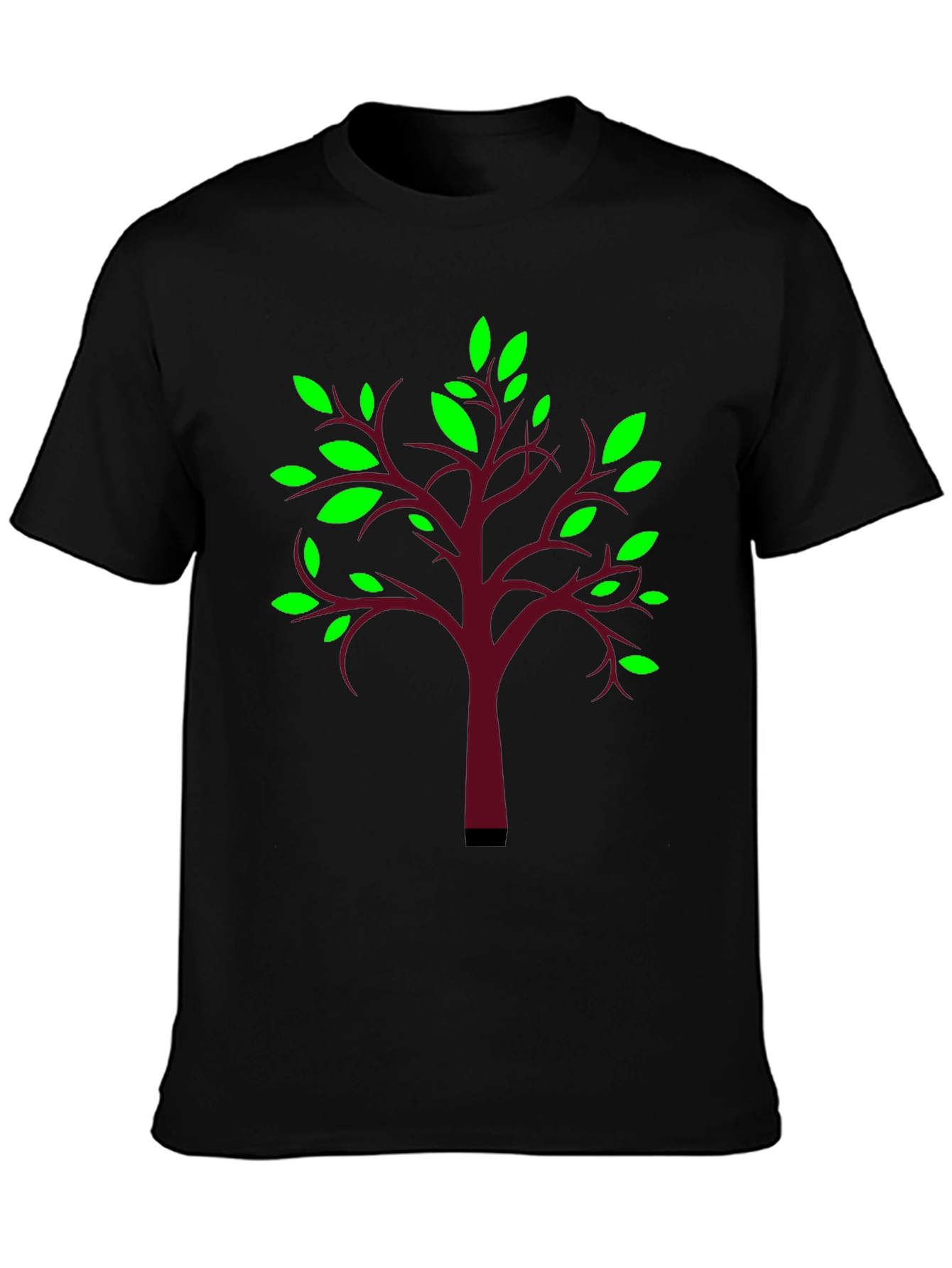 Nature Inspired Black T-Shirt with Tree Design