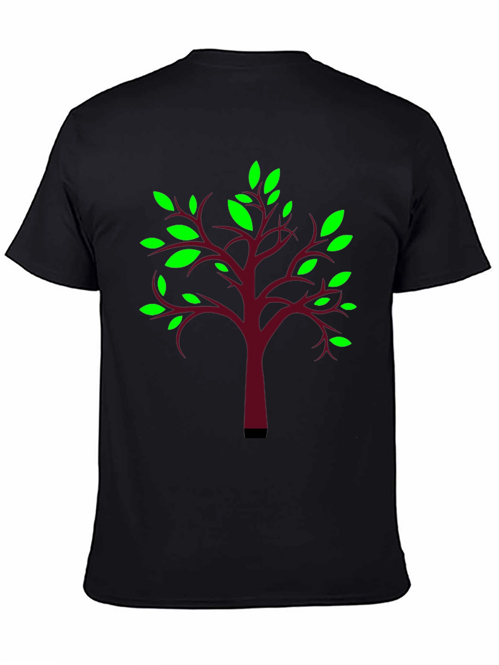 Nature Inspired Black T-Shirt with Tree Design