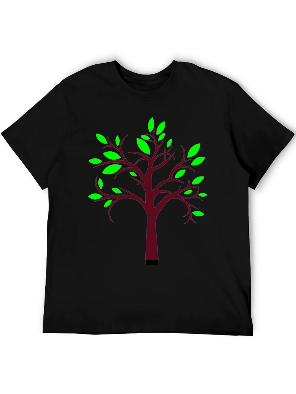Nature Inspired Black T-Shirt with Tree Design