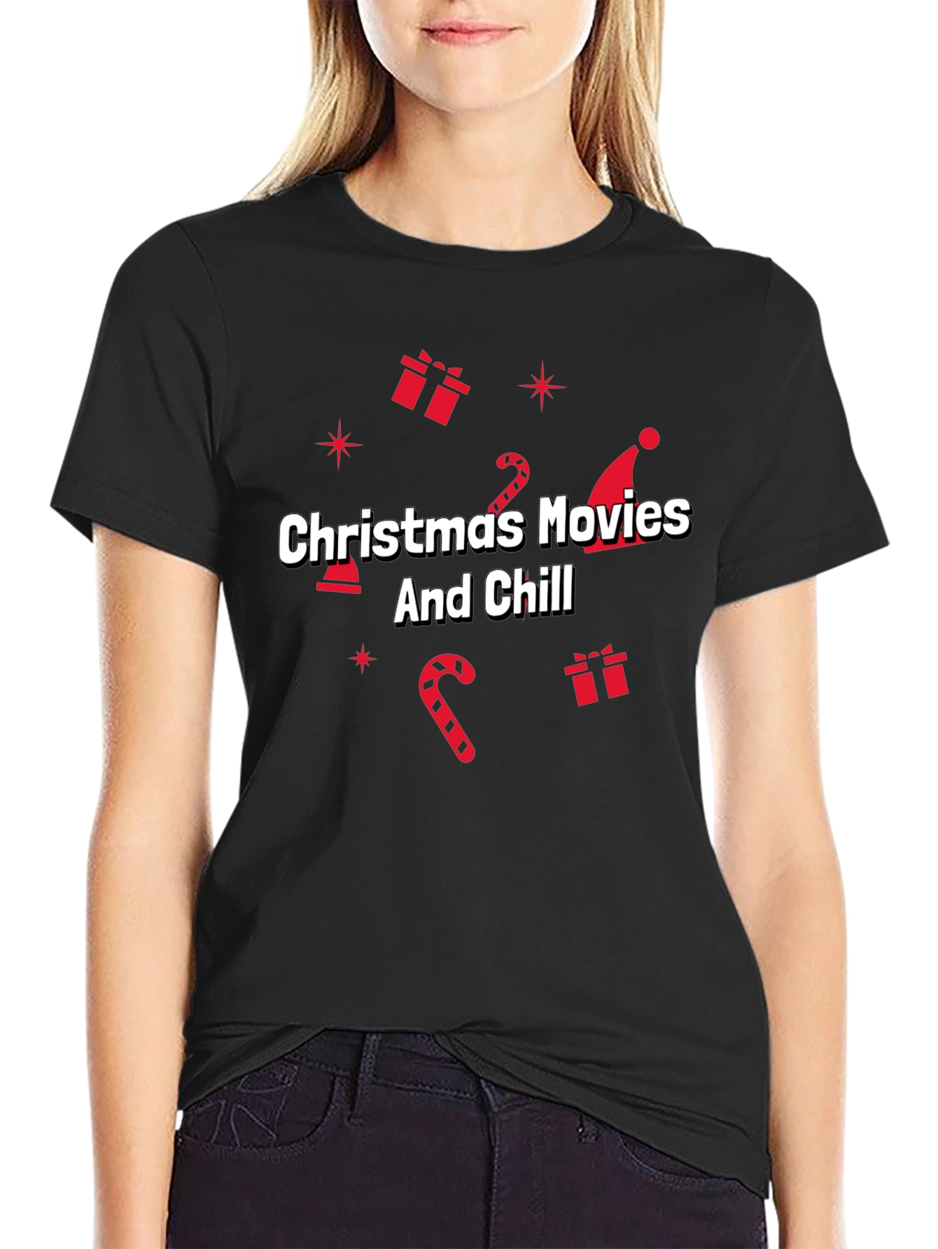 Christmas Movies & Chill Black Holiday T-Shirt