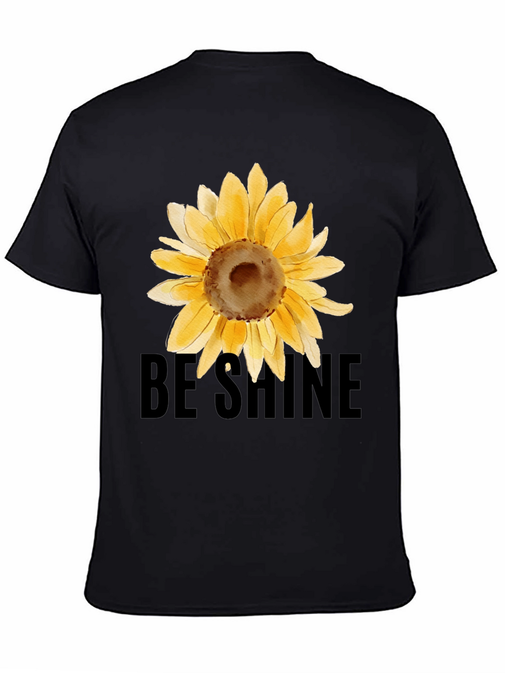 Sunflower Graphic Black Tee - Be Shine T-Shirt
