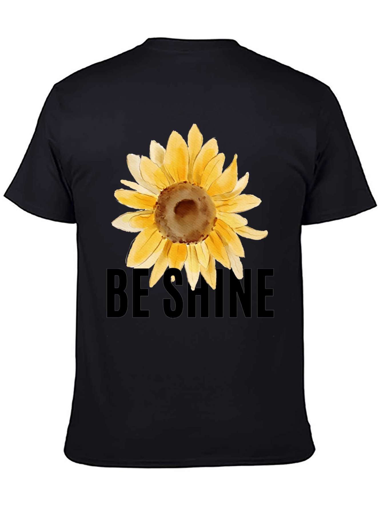 Sunflower Graphic Black Tee - Be Shine T-Shirt