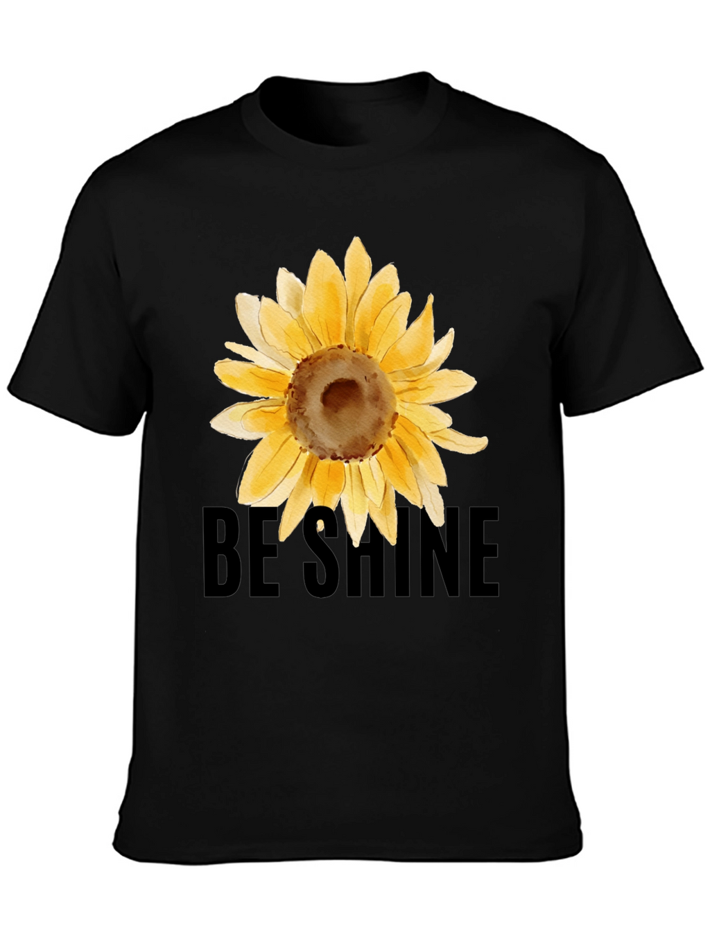 Sunflower Graphic Black Tee - Be Shine T-Shirt