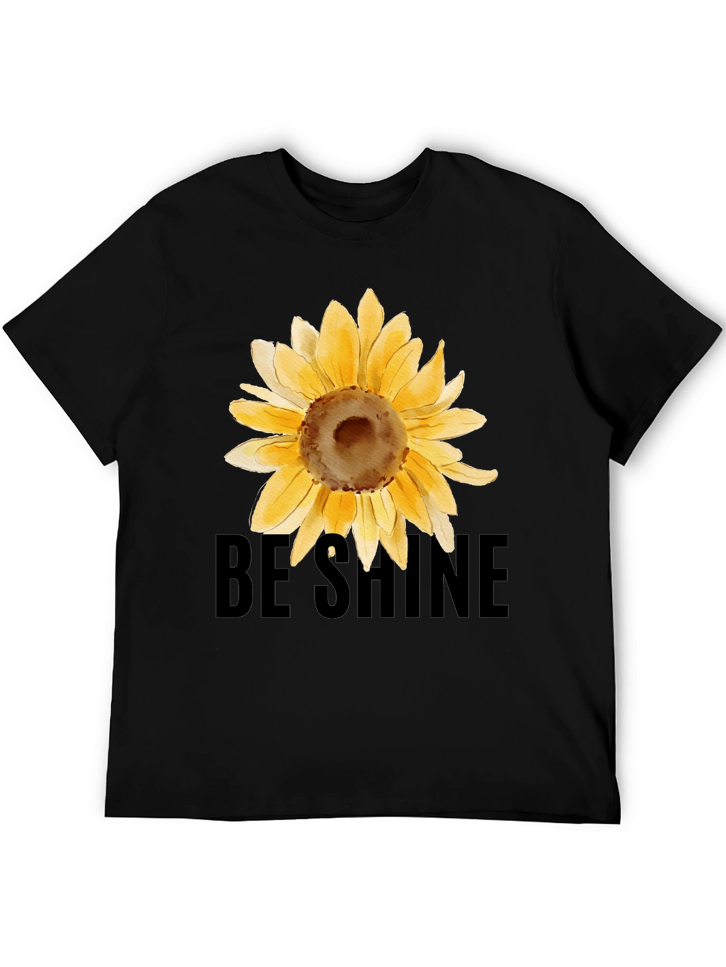Sunflower Graphic Black Tee - Be Shine T-Shirt