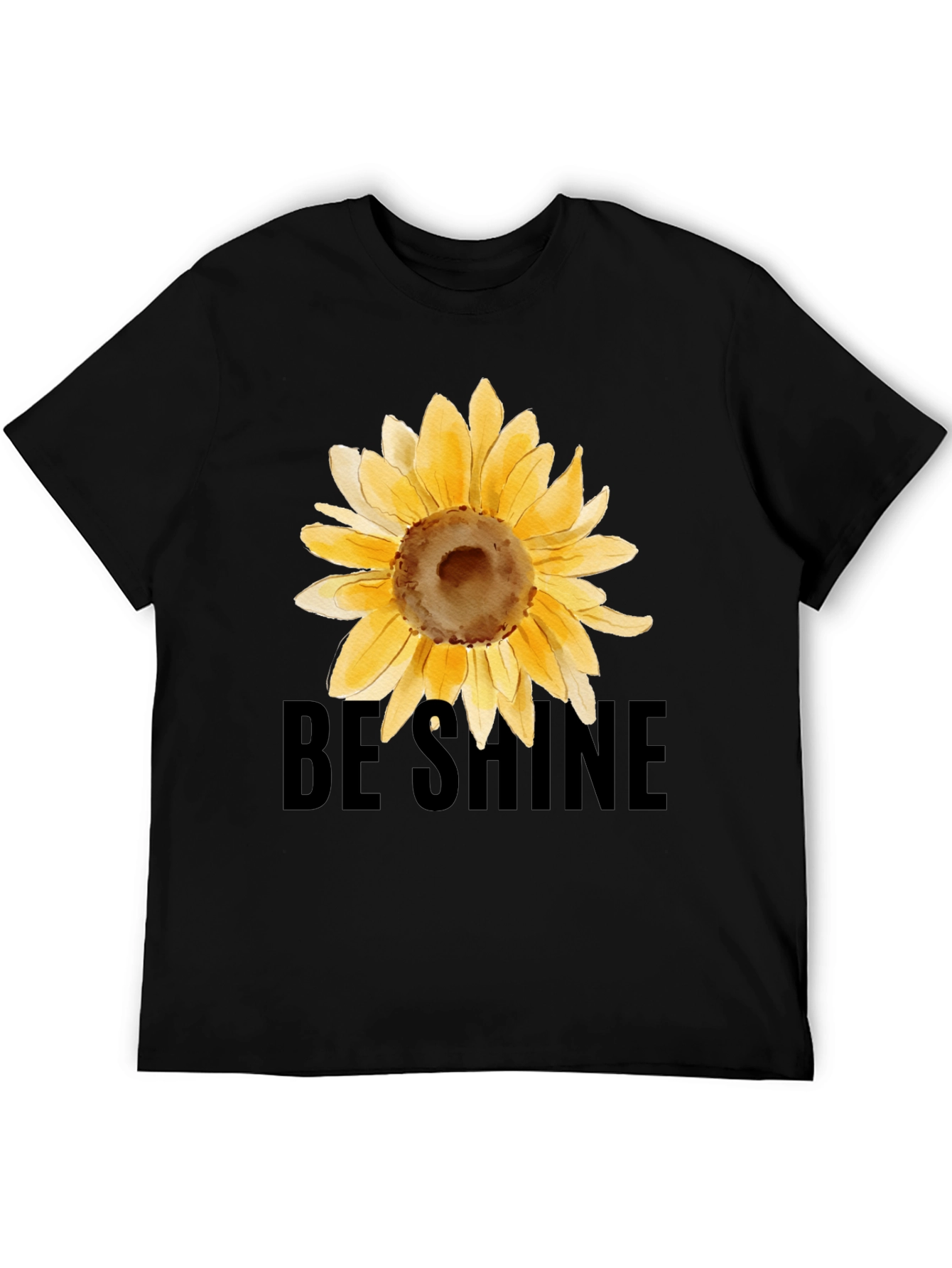 Sunflower Graphic Black Tee - Be Shine T-Shirt