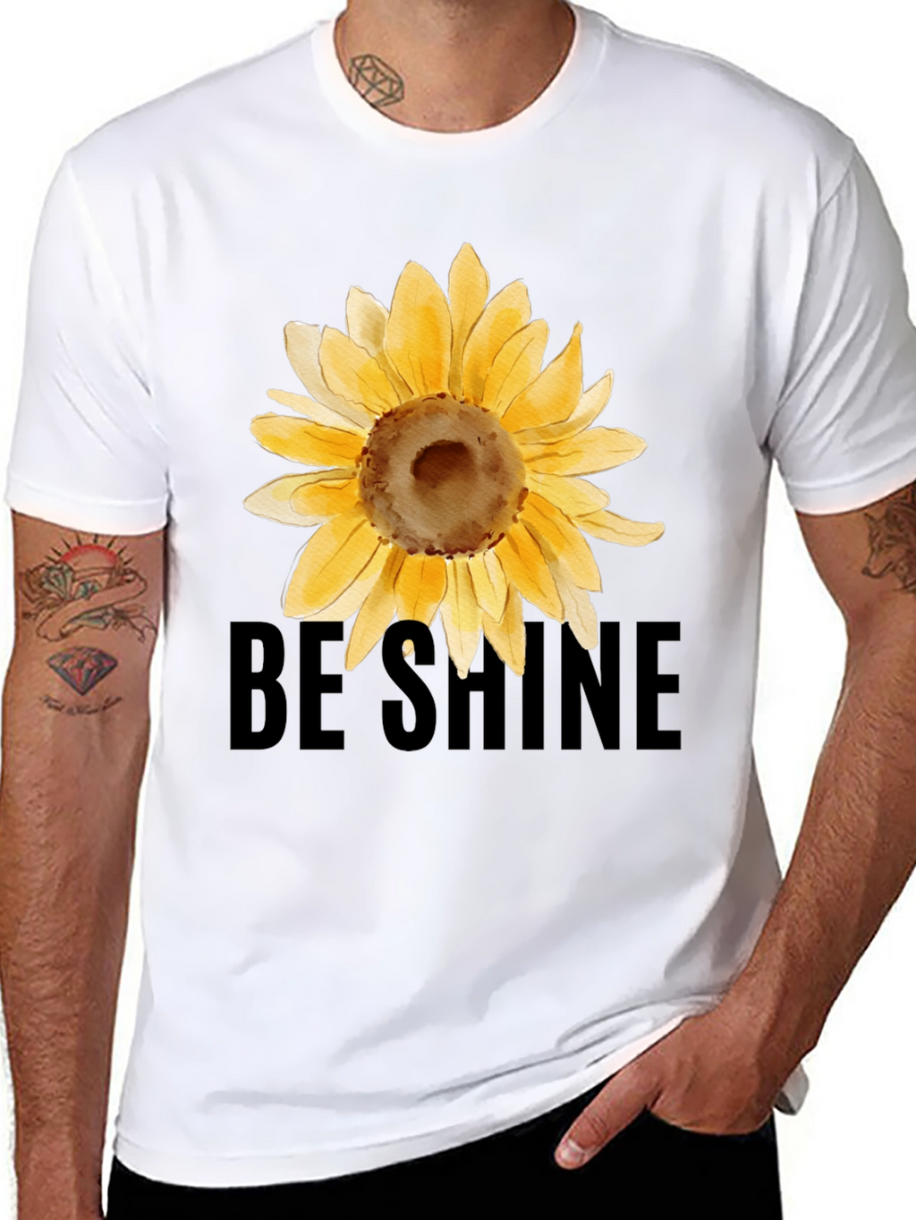 Sunflower Graphic Black Tee - Be Shine T-Shirt