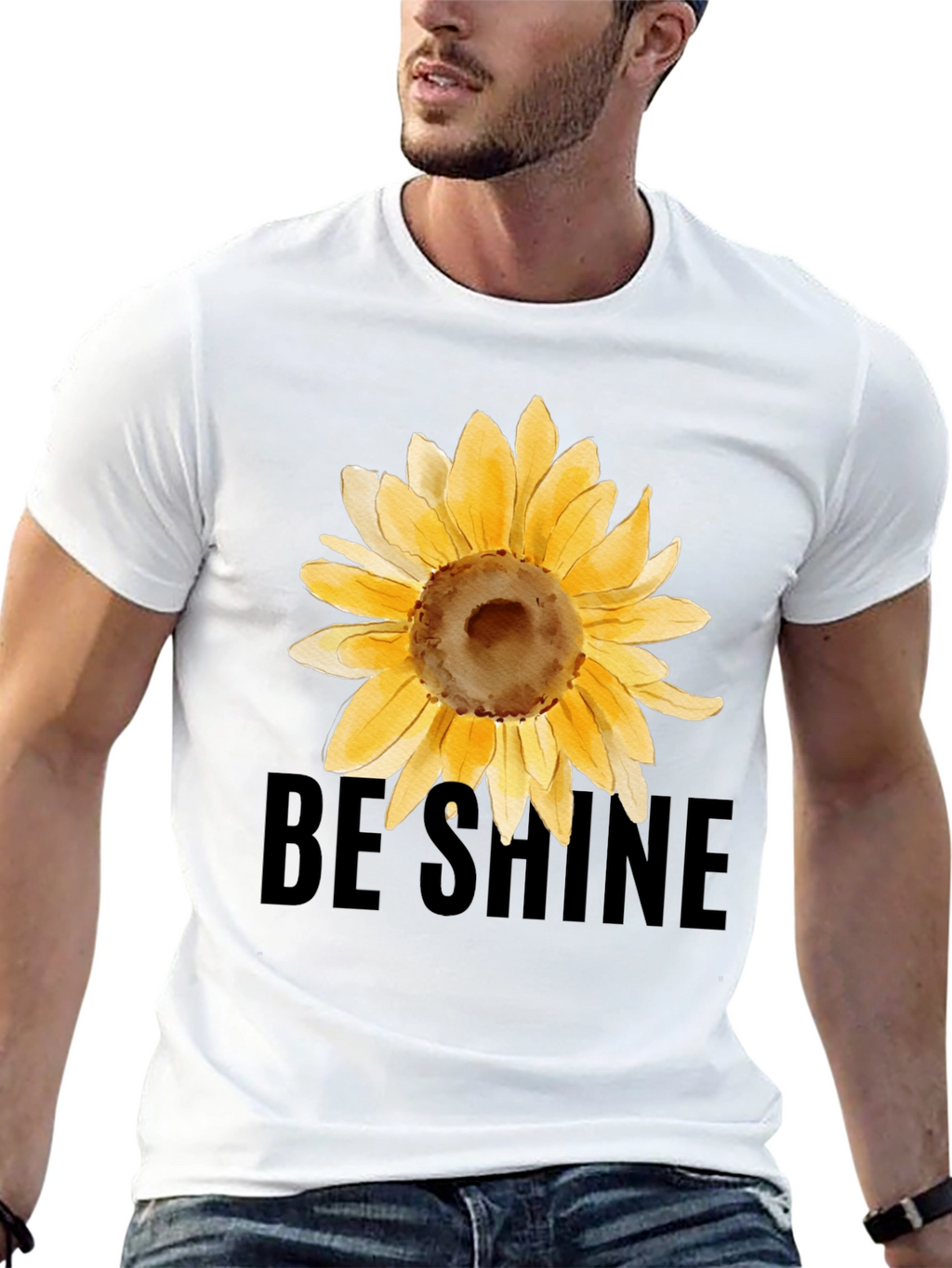 Sunflower Graphic Black Tee - Be Shine T-Shirt