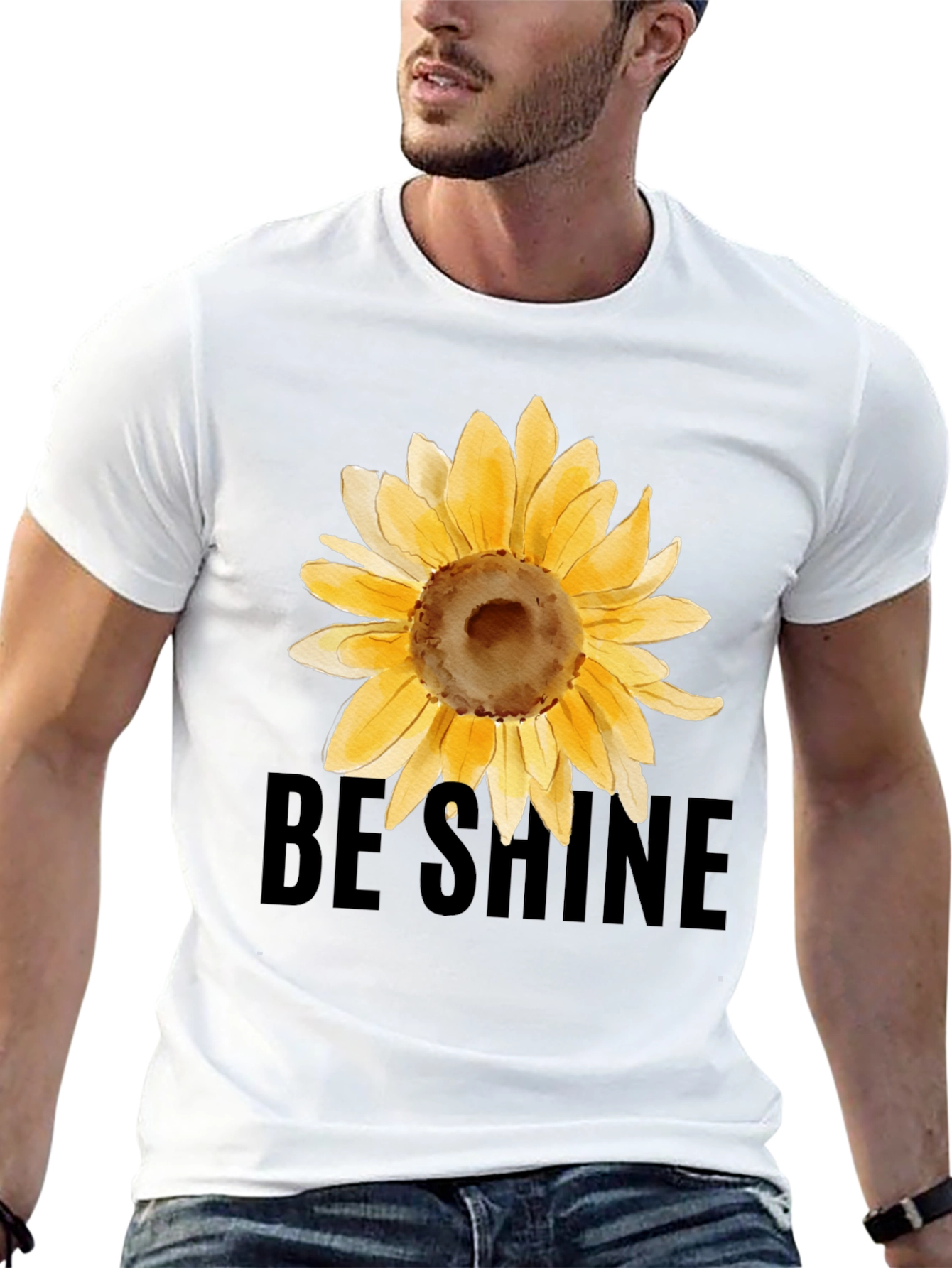 Sunflower Graphic Black Tee - Be Shine T-Shirt