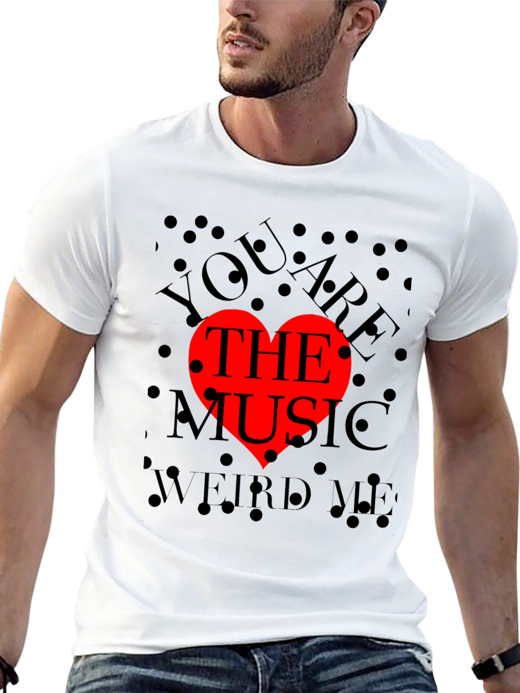 You Are The Music Red Heart Graphic Tee