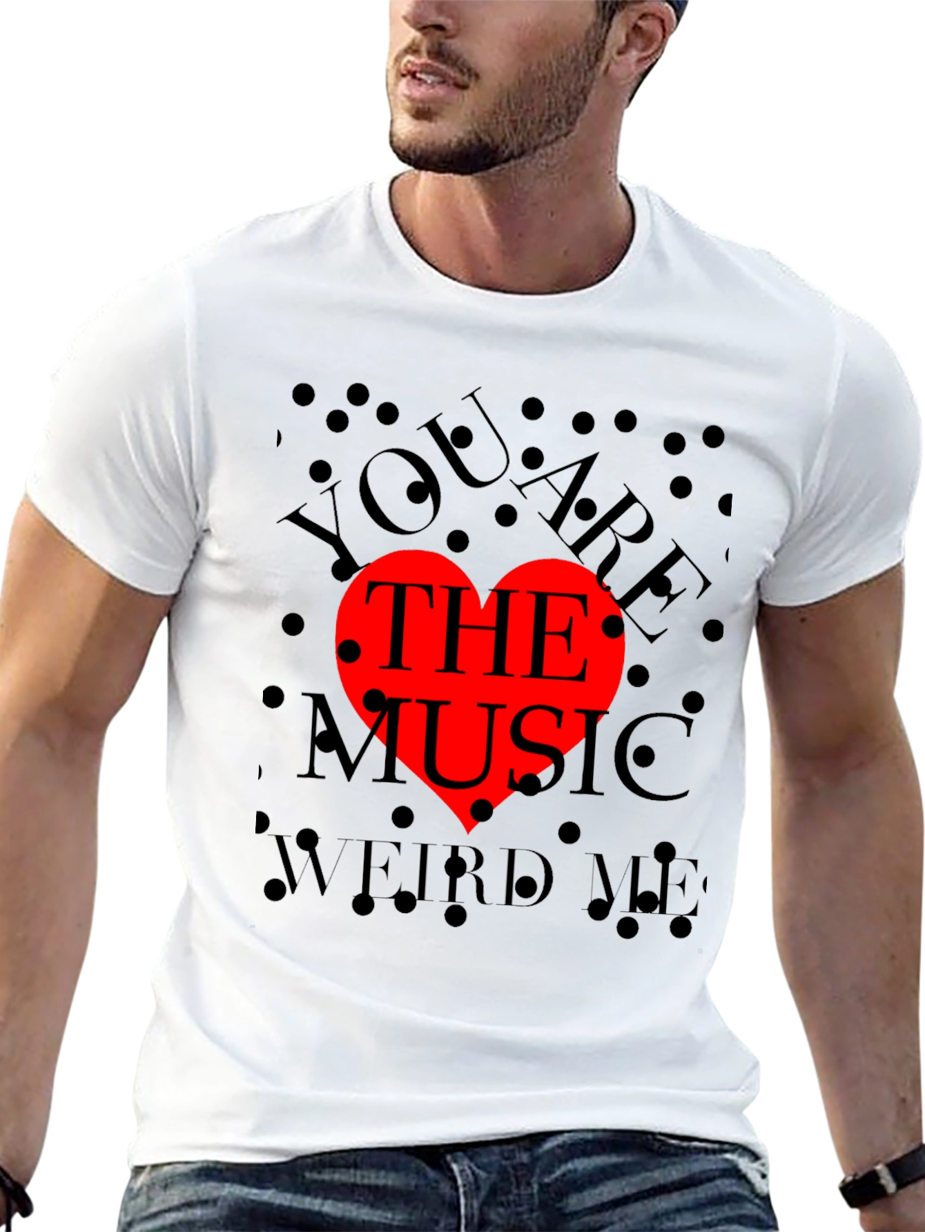 You Are The Music Red Heart Graphic Tee
