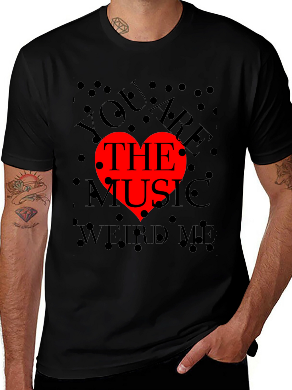 You Are The Music Red Heart Graphic Tee