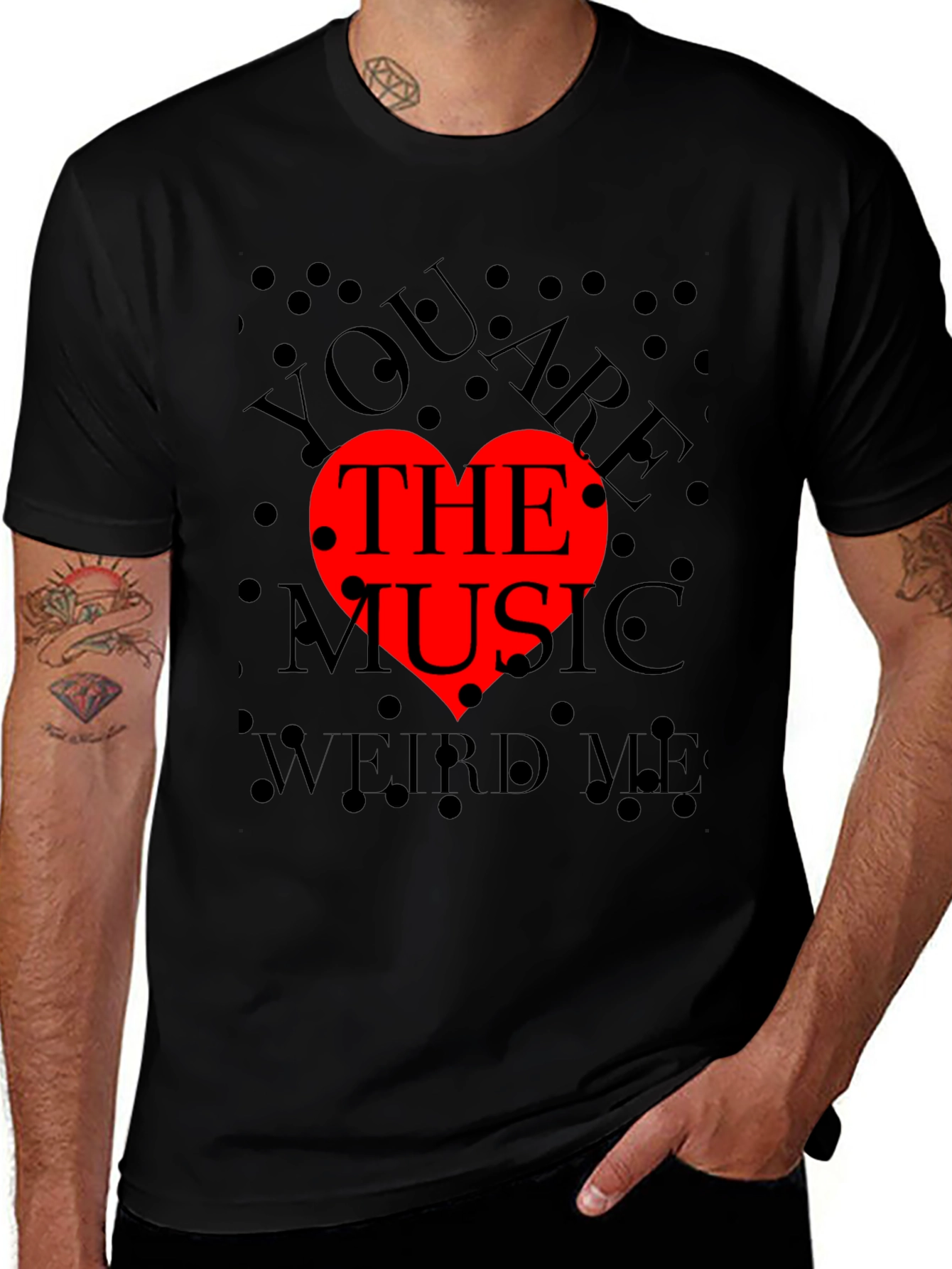 You Are The Music Red Heart Graphic Tee