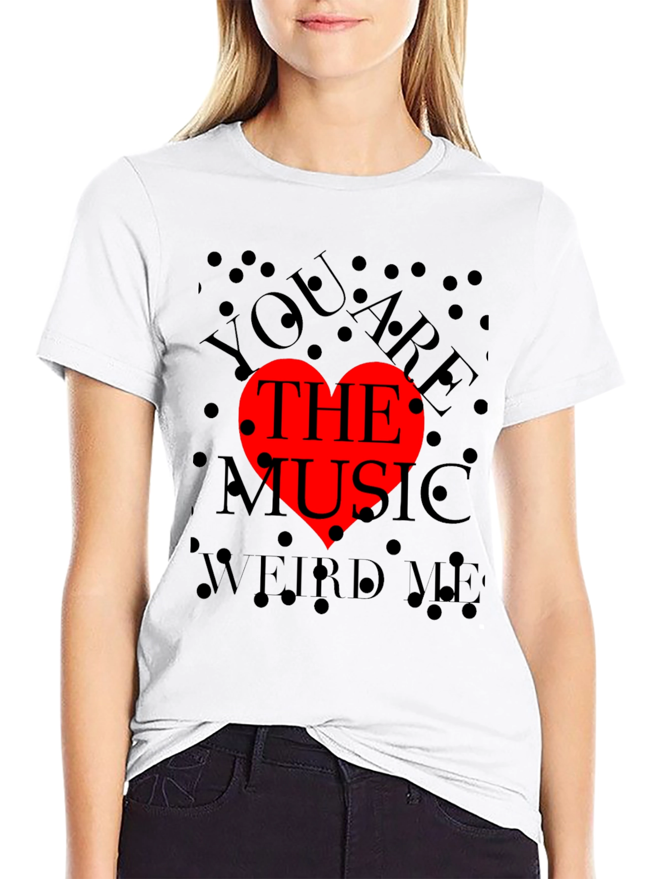 You Are The Music Red Heart Graphic Tee