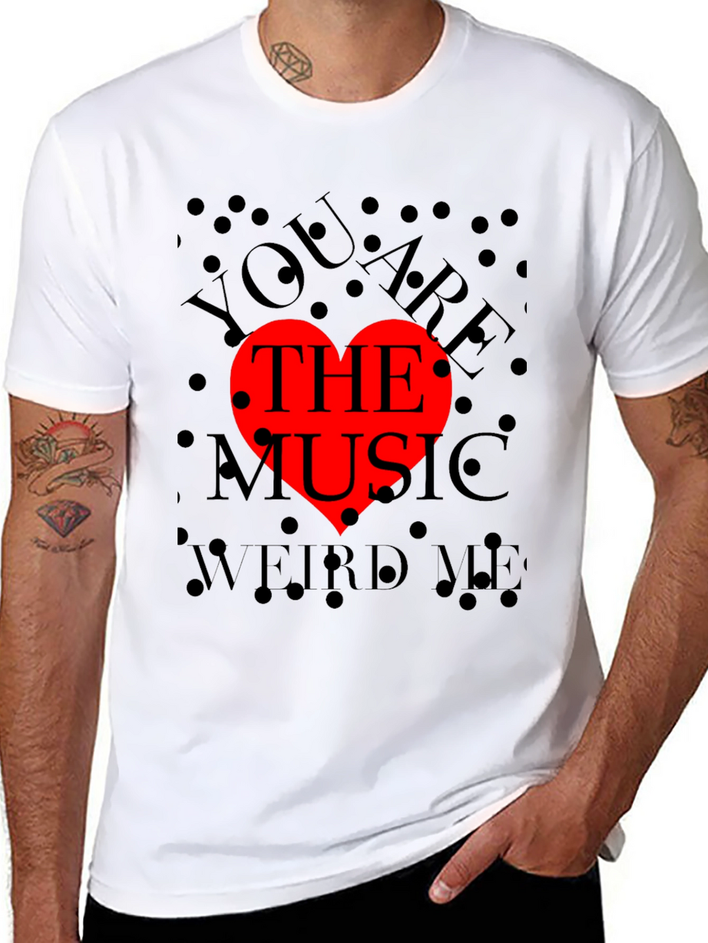 You Are The Music Red Heart Graphic Tee