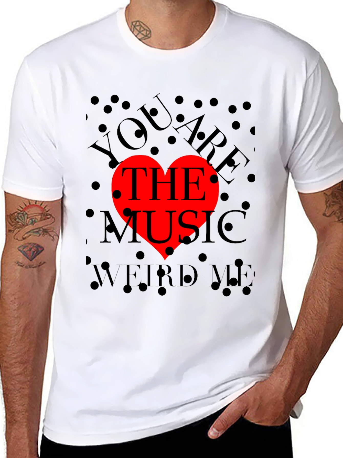 You Are The Music Red Heart Graphic Tee