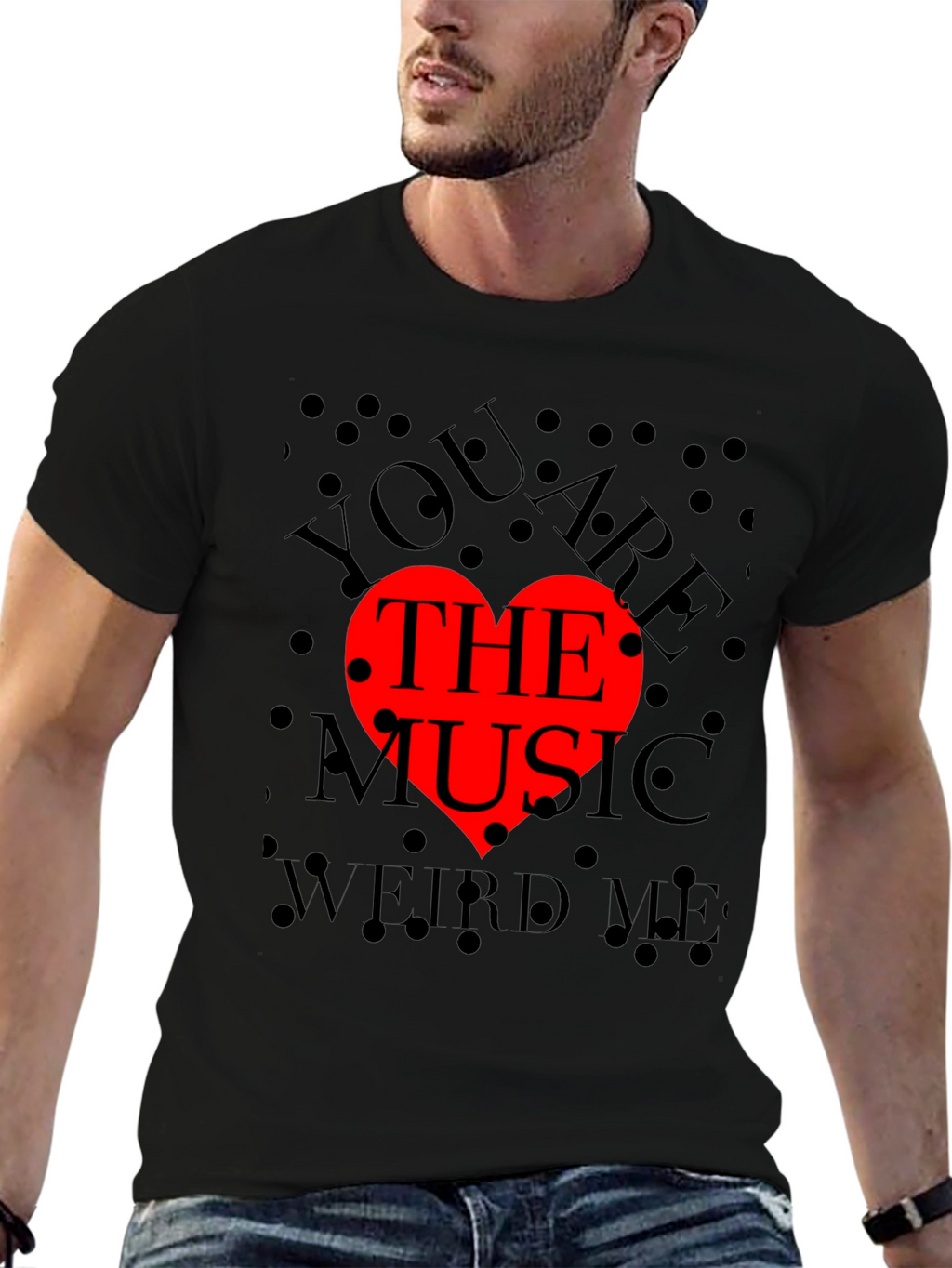 You Are The Music Red Heart Graphic Tee