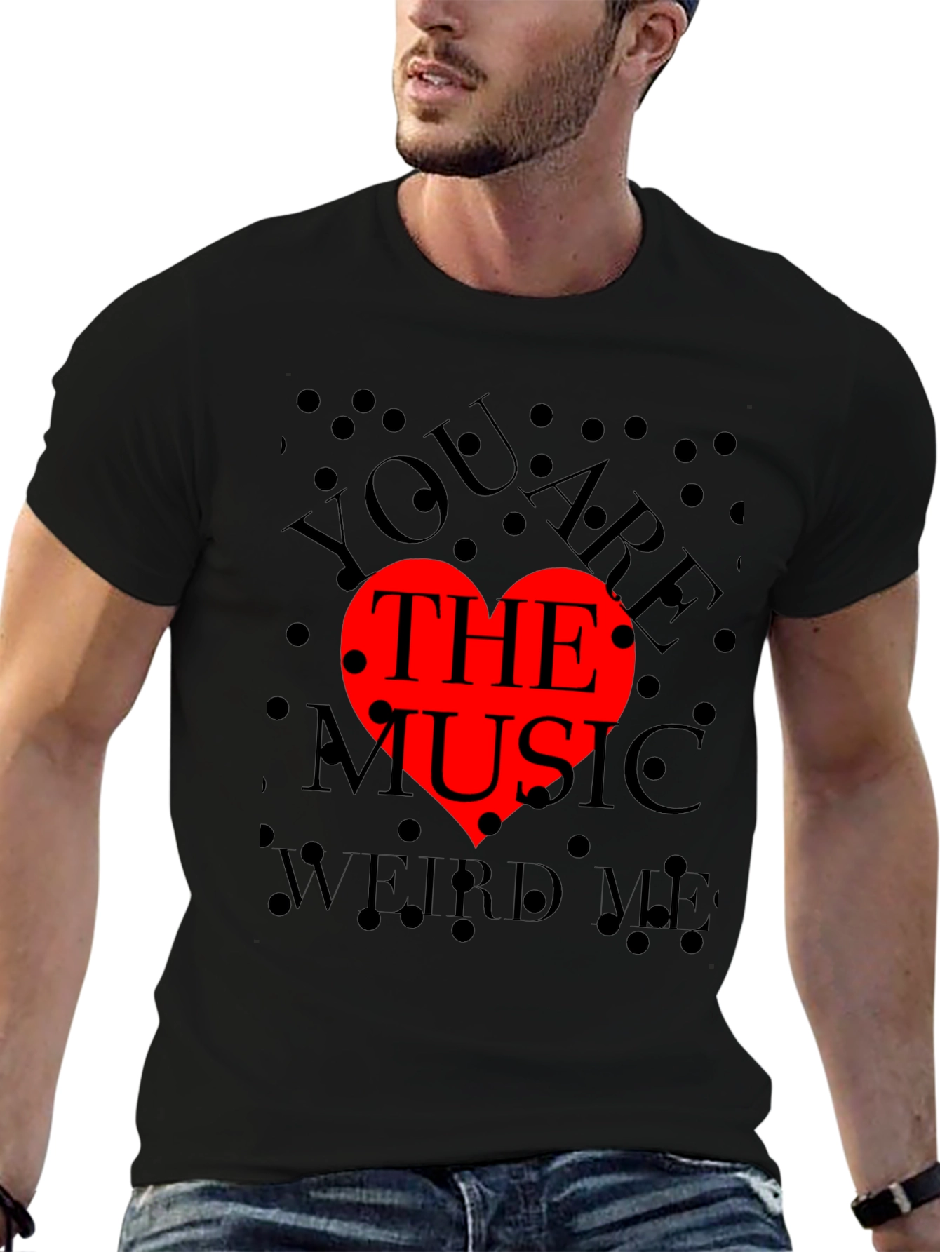 You Are The Music Red Heart Graphic Tee