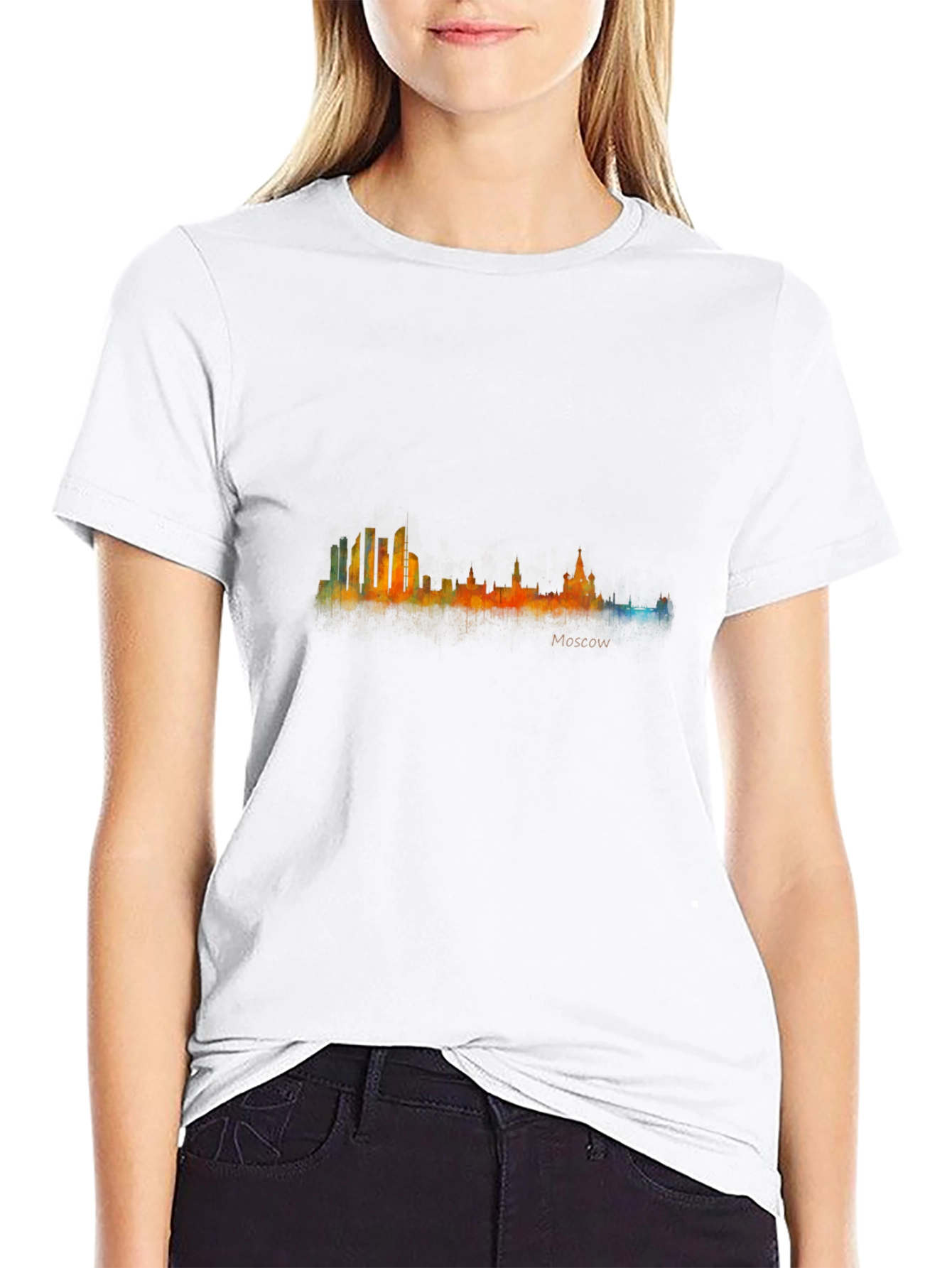 Moscow Skyline T-Shirt - Cityscape Watercolor Tee