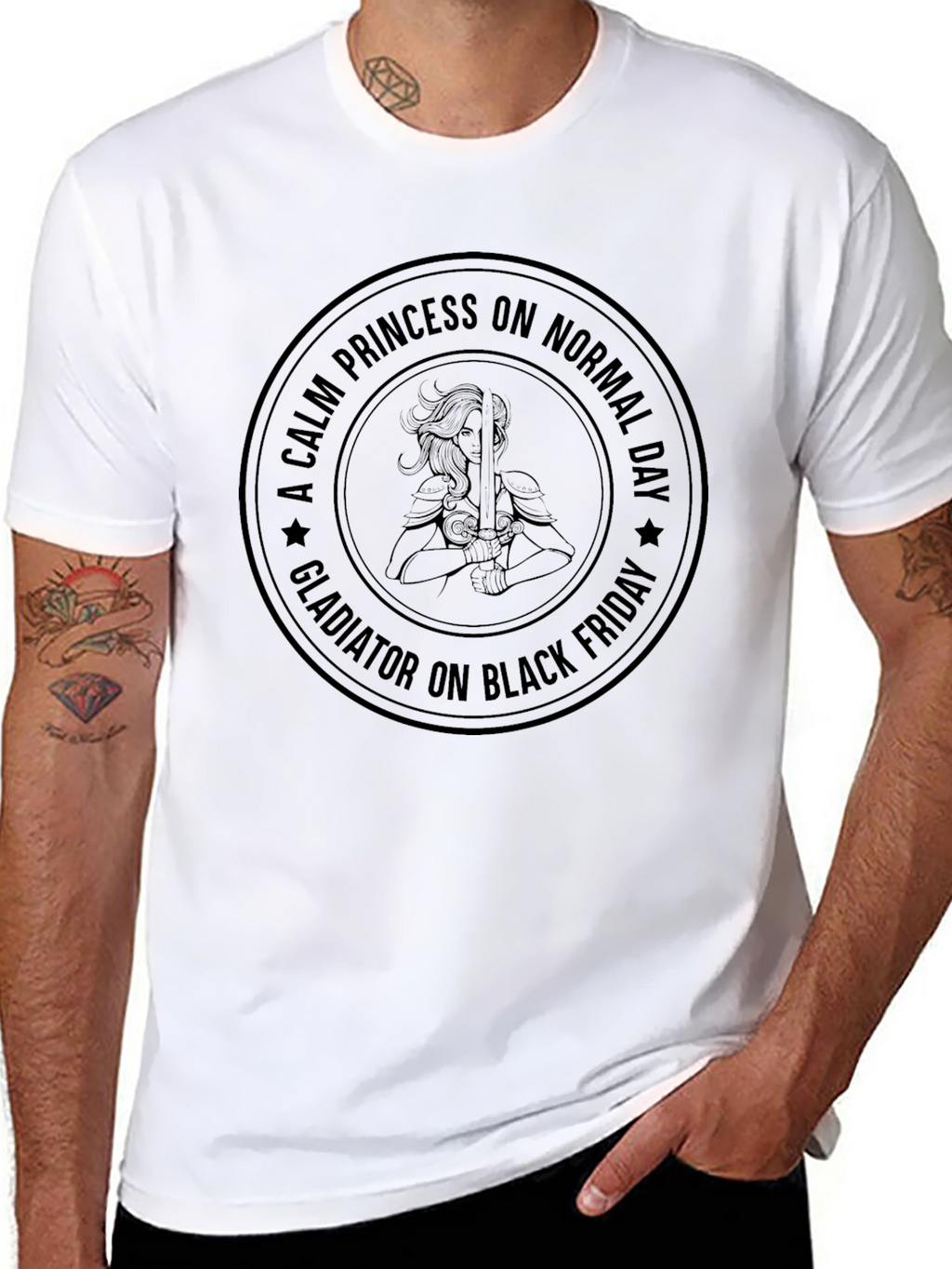 Calm Princess Gladiator on Black Friday T-Shirt