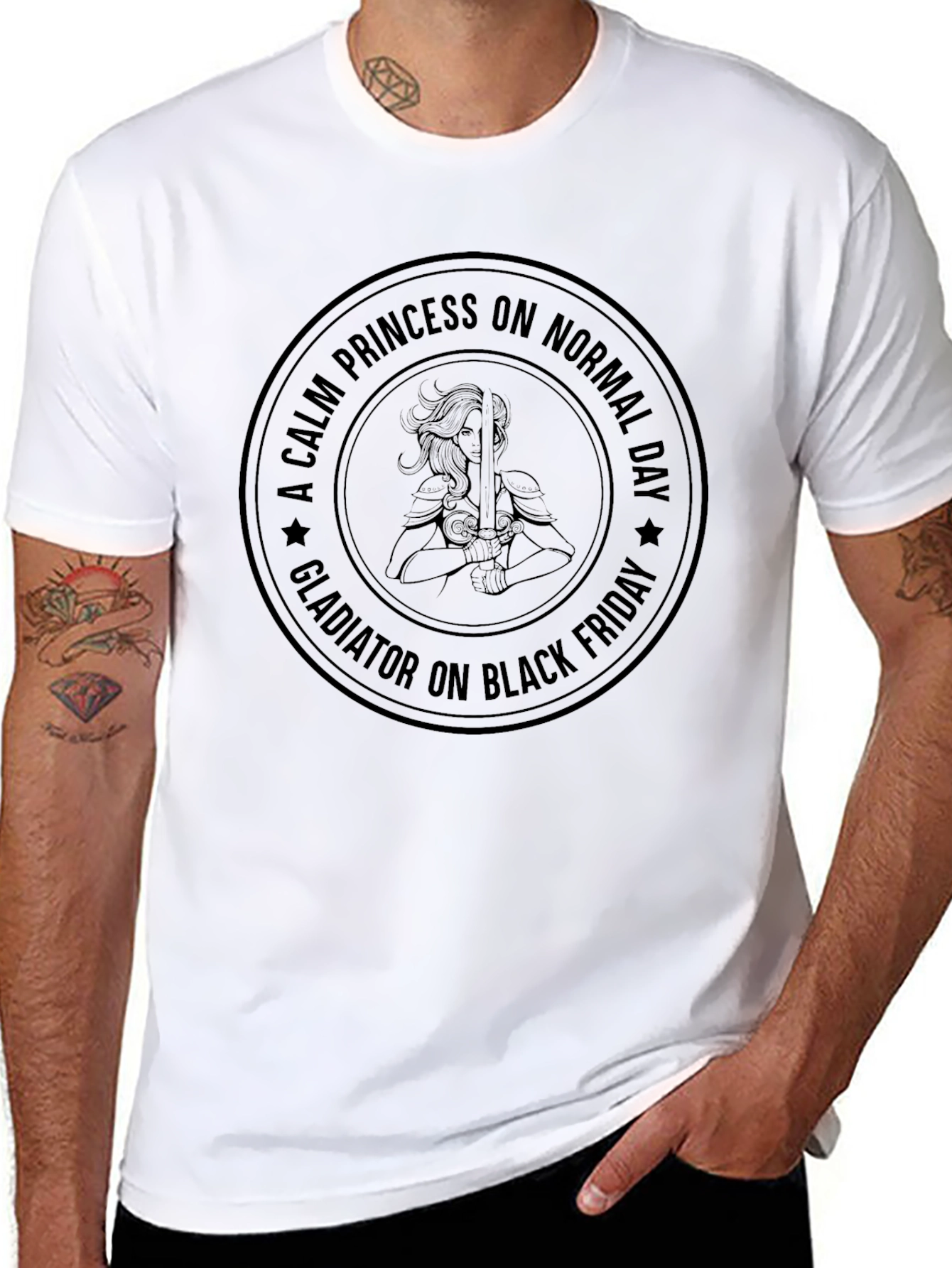 Calm Princess Gladiator on Black Friday T-Shirt