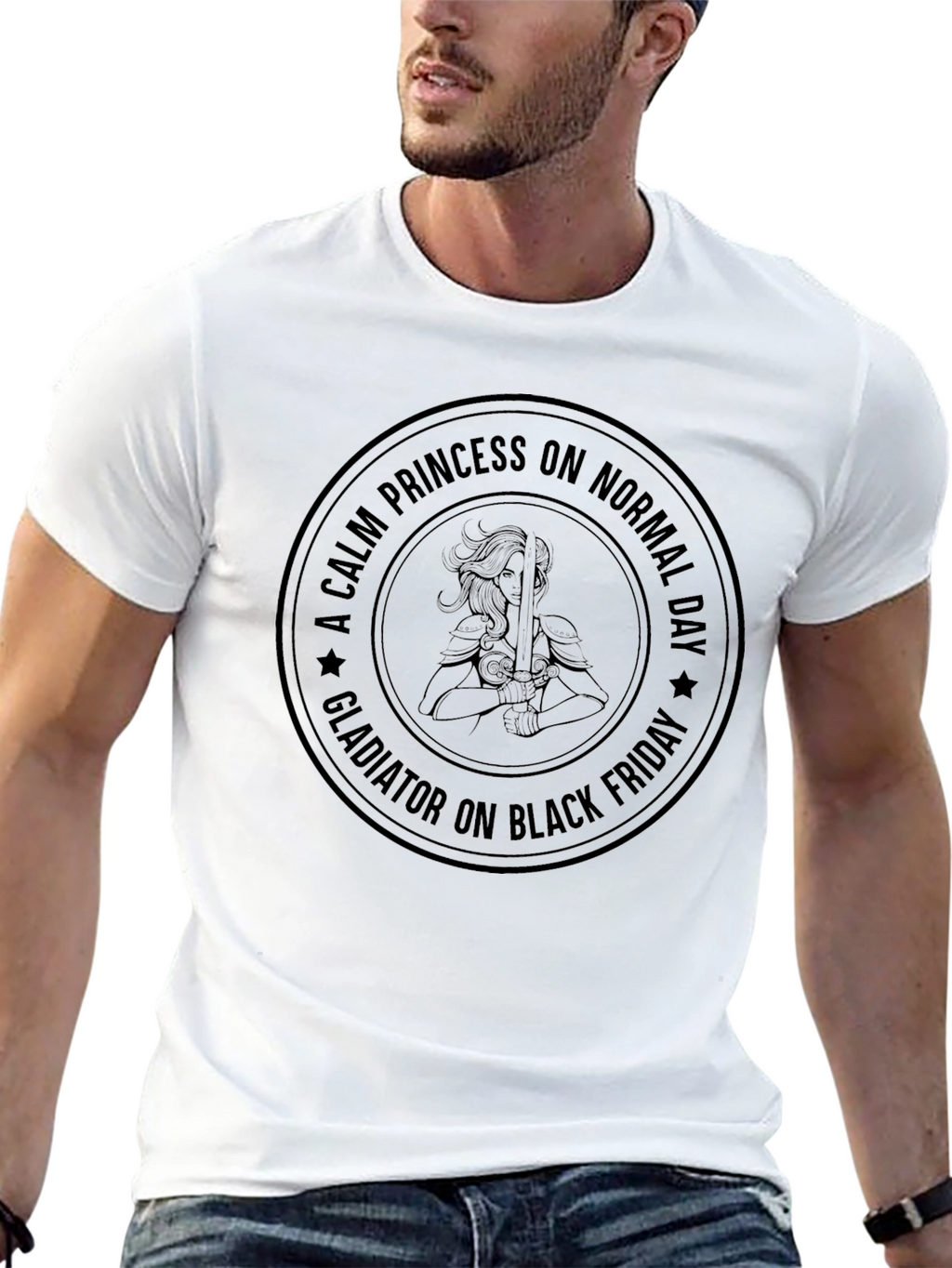 Calm Princess Gladiator on Black Friday T-Shirt