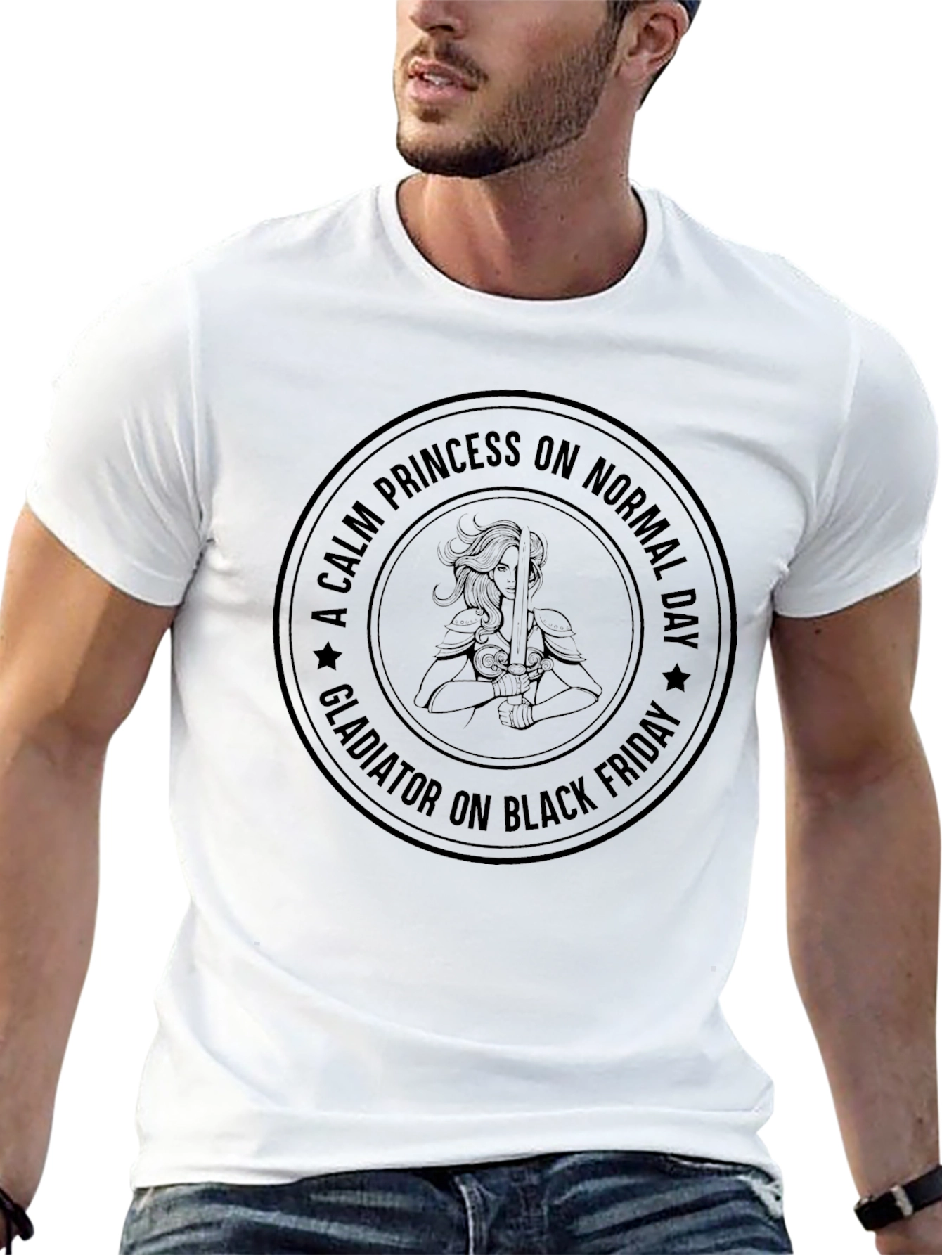 Calm Princess Gladiator on Black Friday T-Shirt