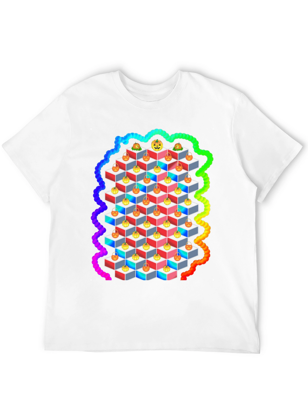 Halloween Pumpkin Cube T-Shirt
