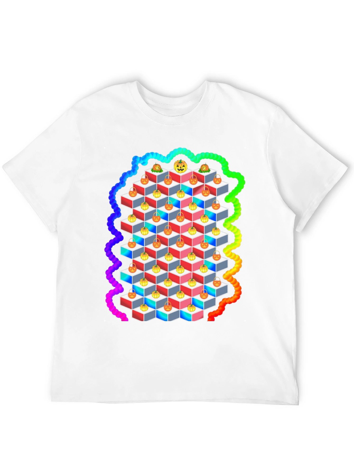 Halloween Pumpkin Cube T-Shirt