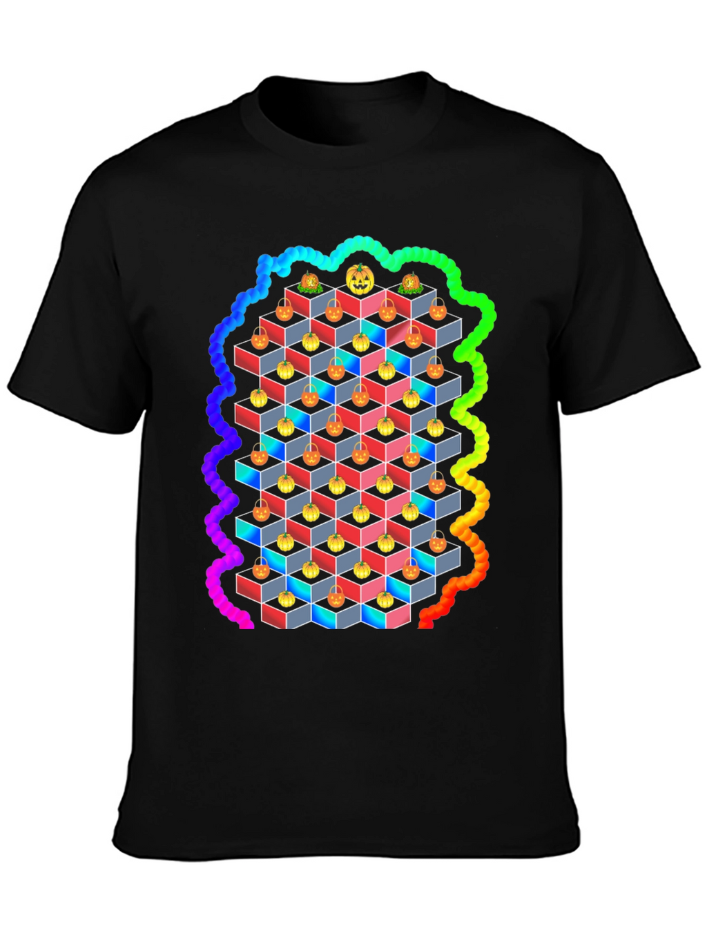 Halloween Pumpkin Cube T-Shirt
