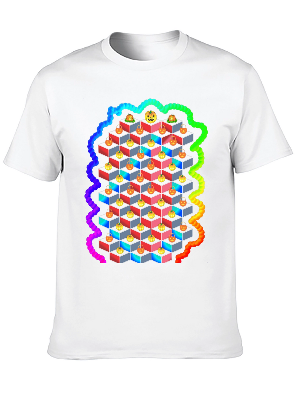 Halloween Pumpkin Cube T-Shirt