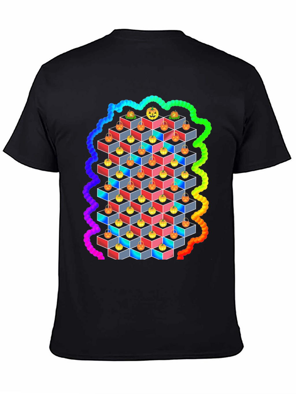 Halloween Pumpkin Cube T-Shirt