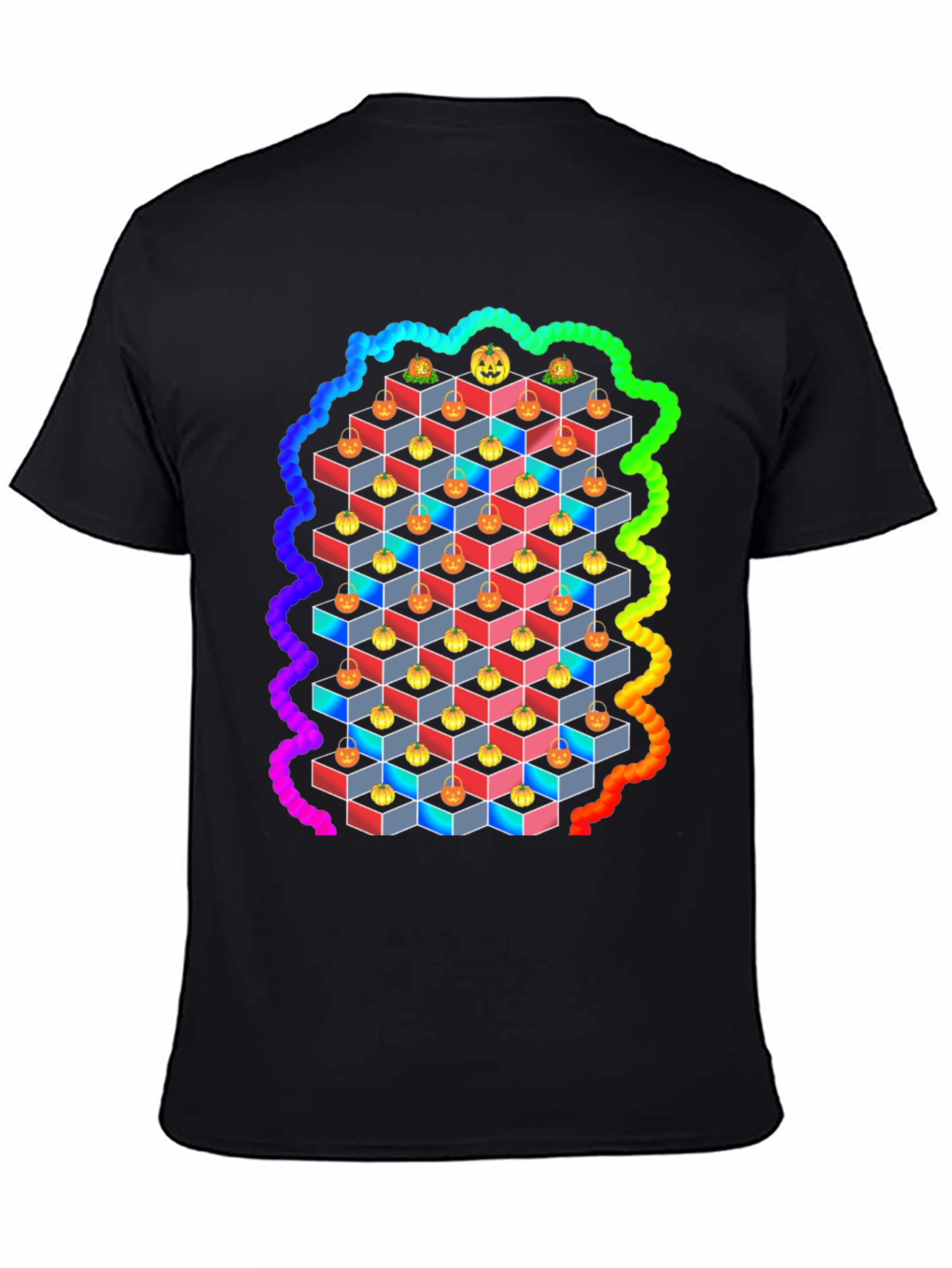 Halloween Pumpkin Cube T-Shirt