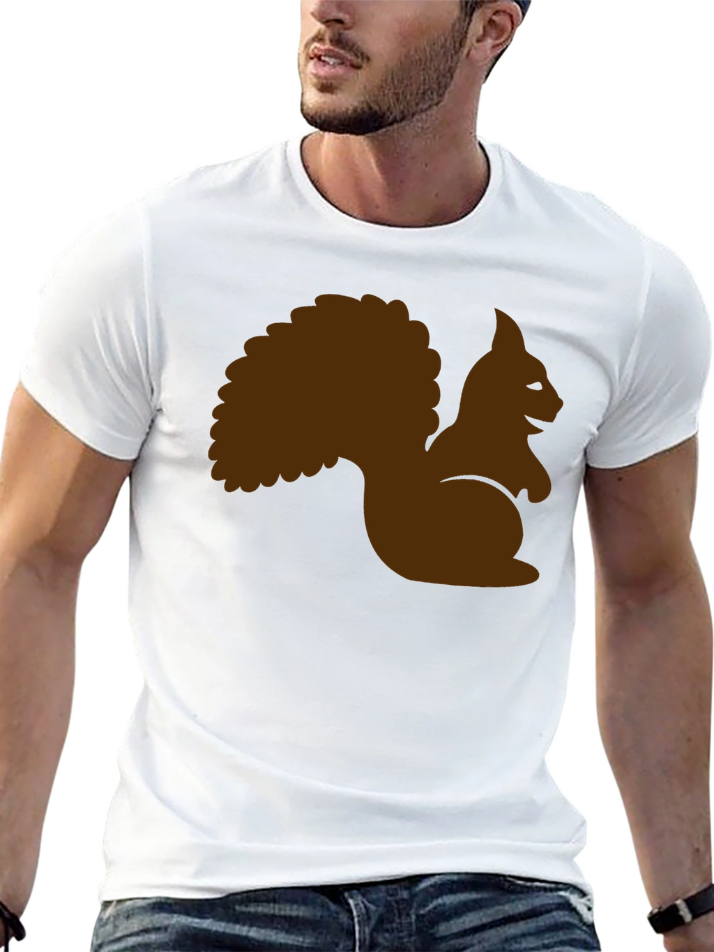 Squirrel Graphic Tee - Black Cotton T-Shirt