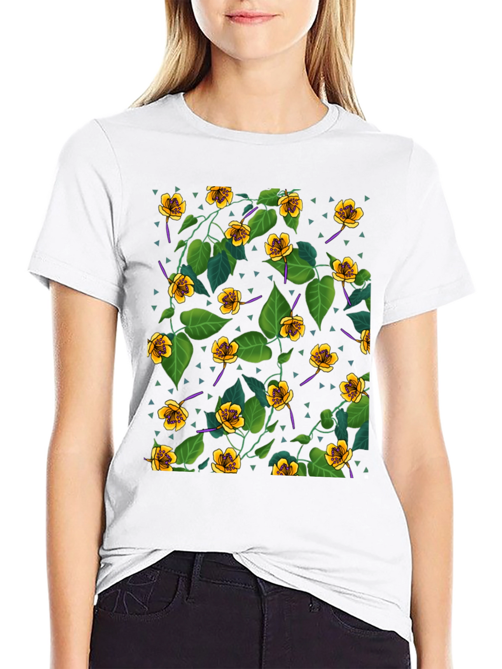 Floral Print Crew Neck T-Shirt
